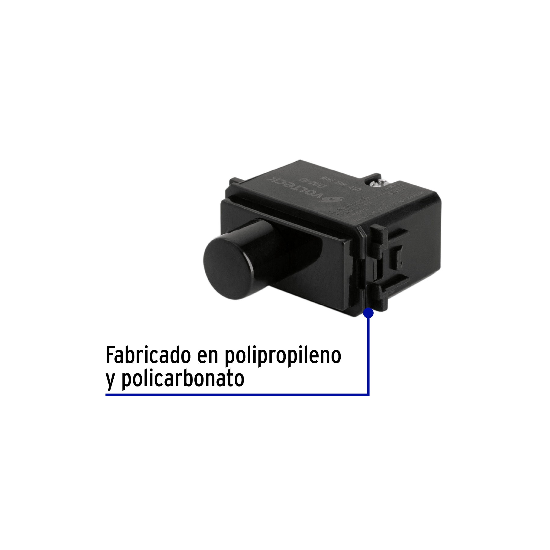 Dimmer giratorio, línea Italiana, color negro, VOLTECK