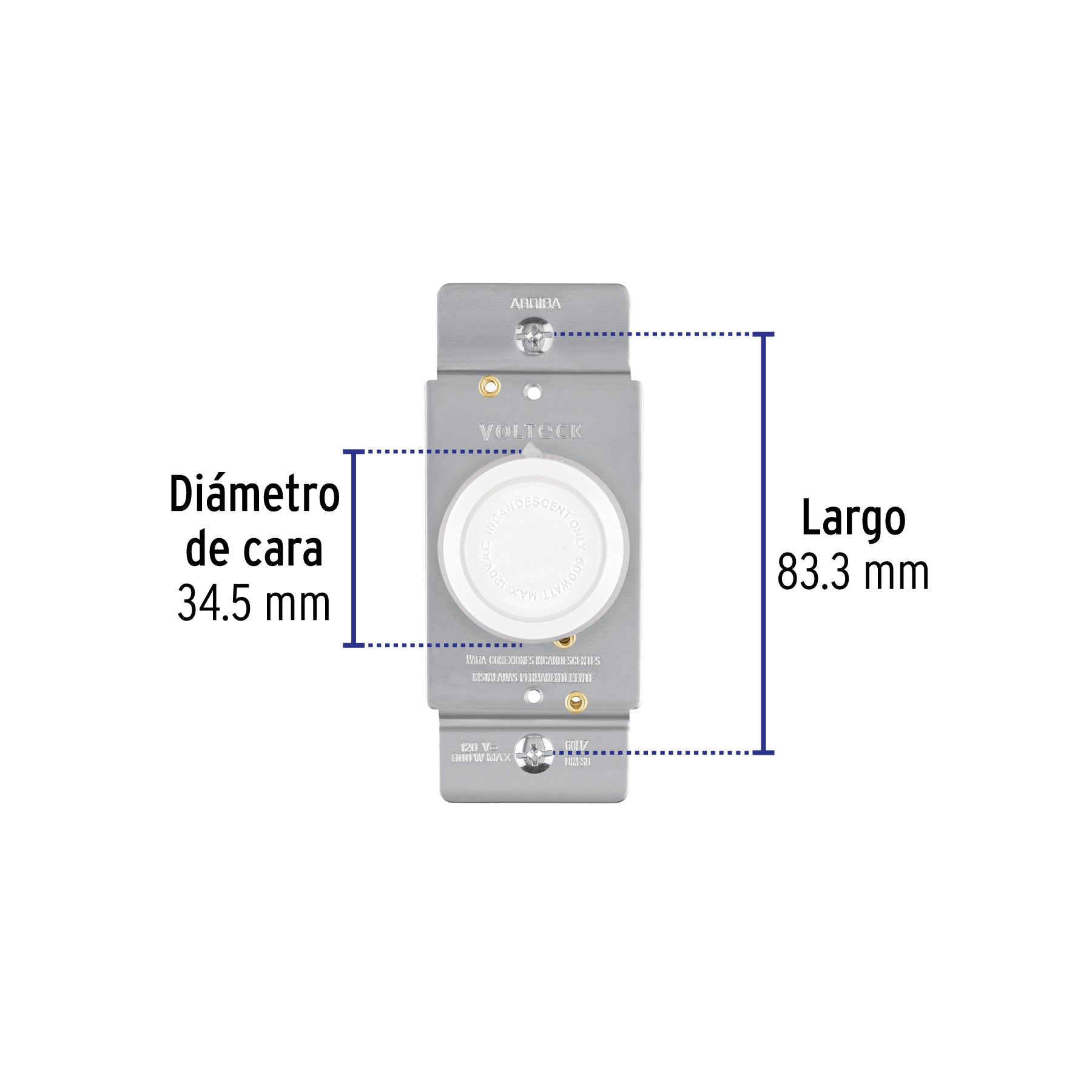 Atenuador de luz giratorio, Standard, blanco, VOLTECK