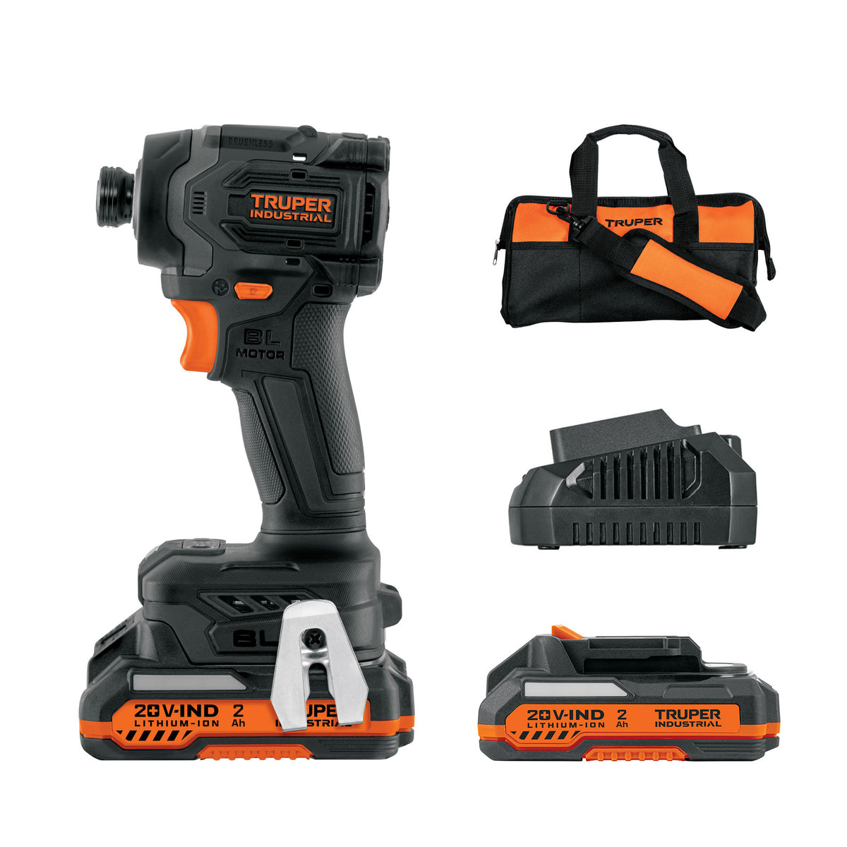 Destornillador de impacto 1/4" 20V 2baterías 2Ah, INDUSTRIAL