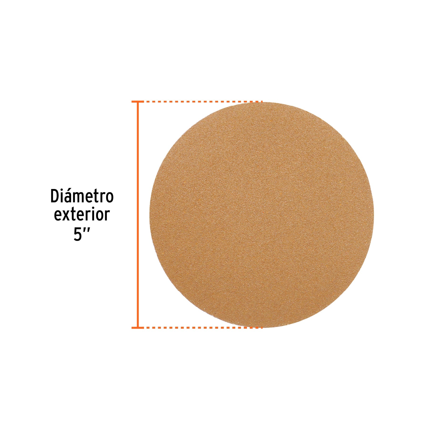 Paquete con 5 discos de lija 5" grano 100, ciegos, TRUPER