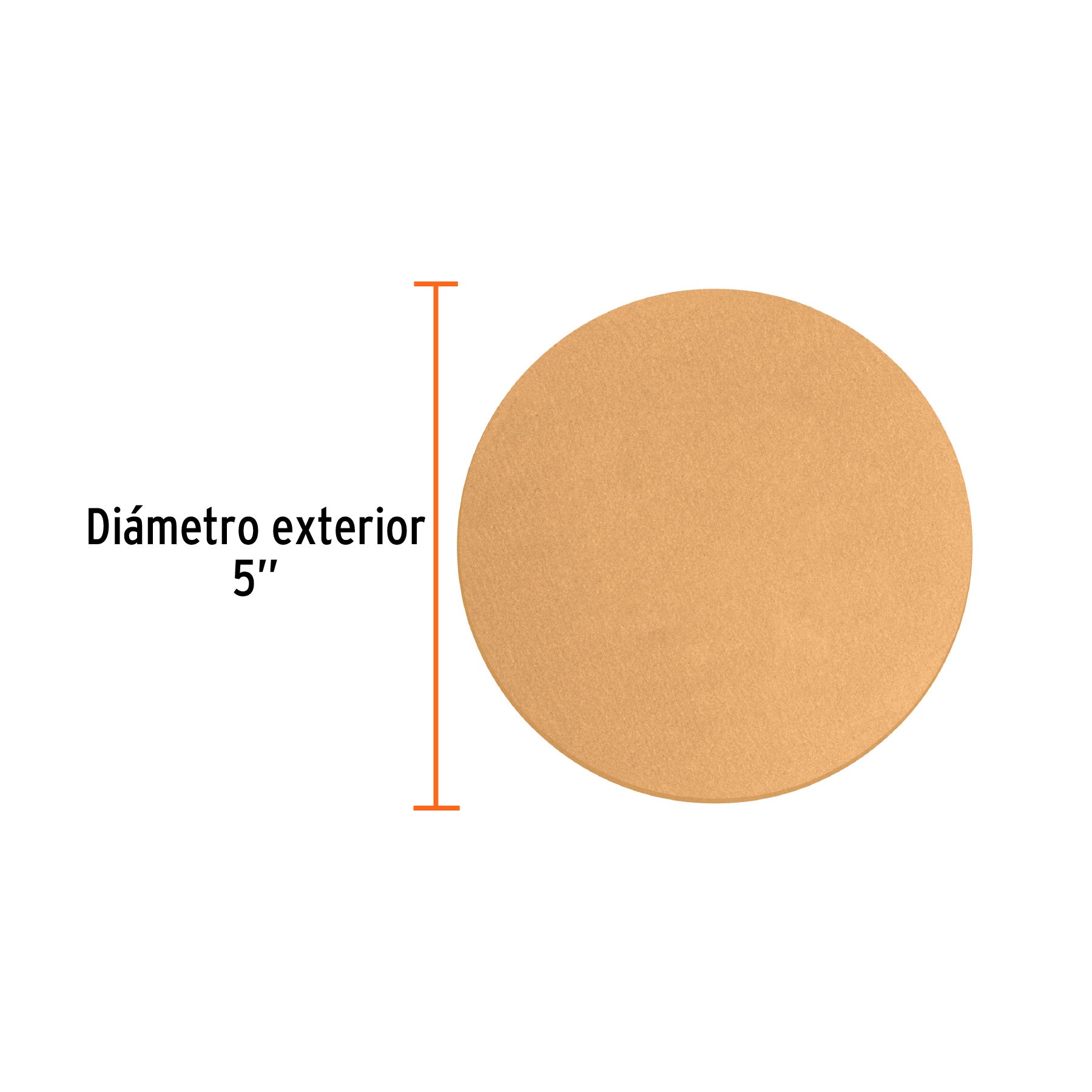 Paquete con 5 discos de lija 5" grano 150, ciegos, TRUPER