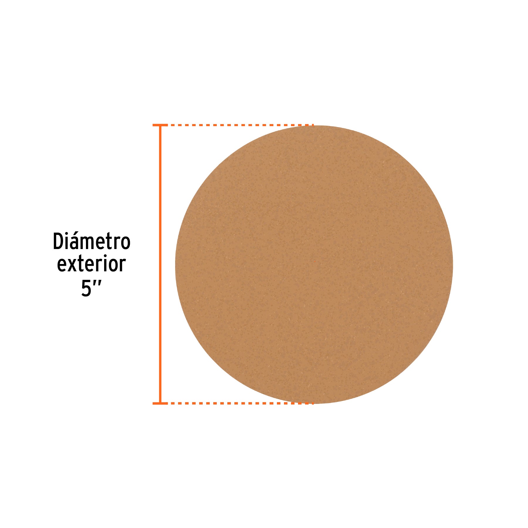 Paquete con 5 discos de lija 5" grano 240, ciegos, TRUPER