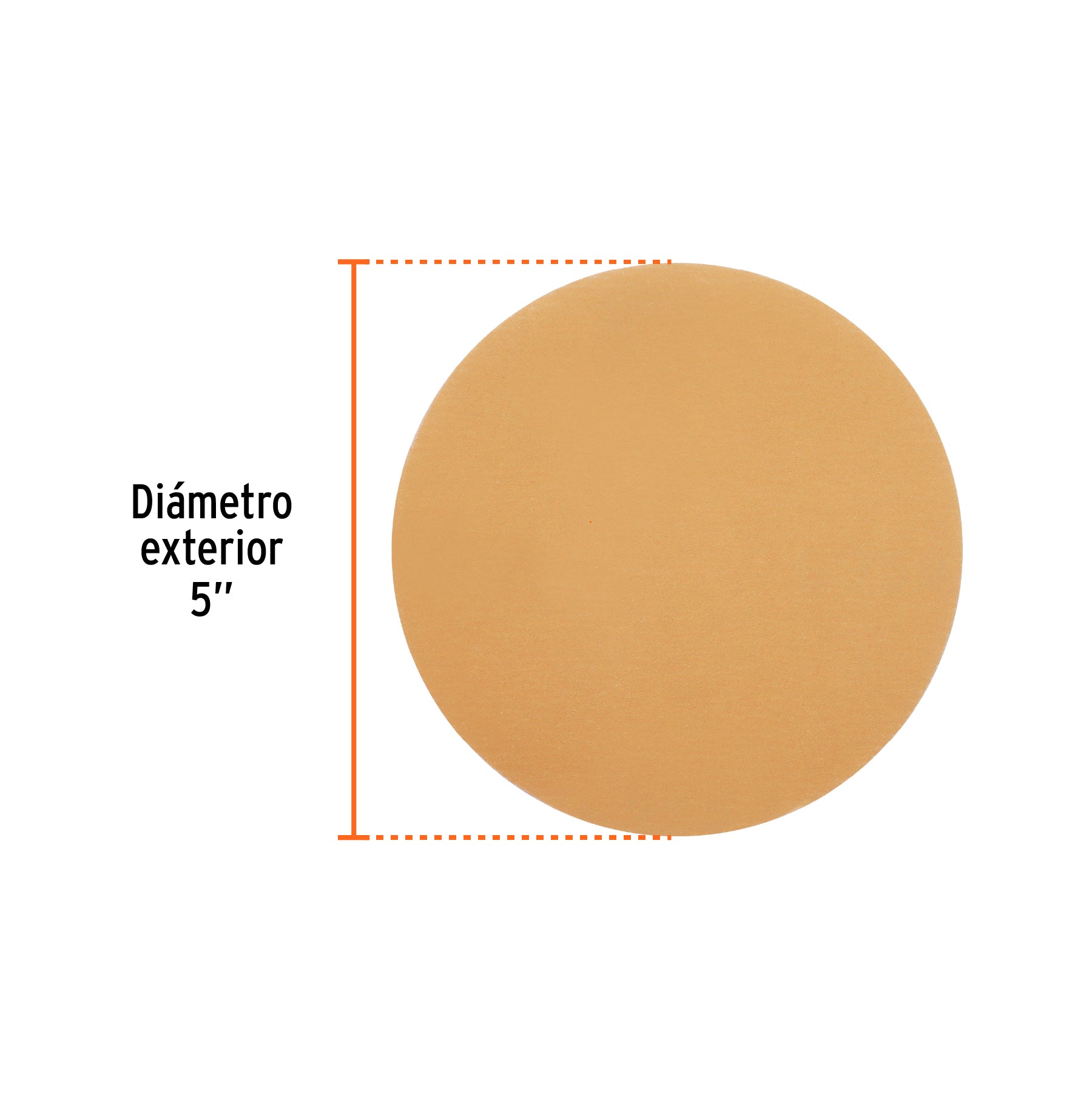 Paquete con 5 discos de lija 5" grano 320, ciegos, TRUPER