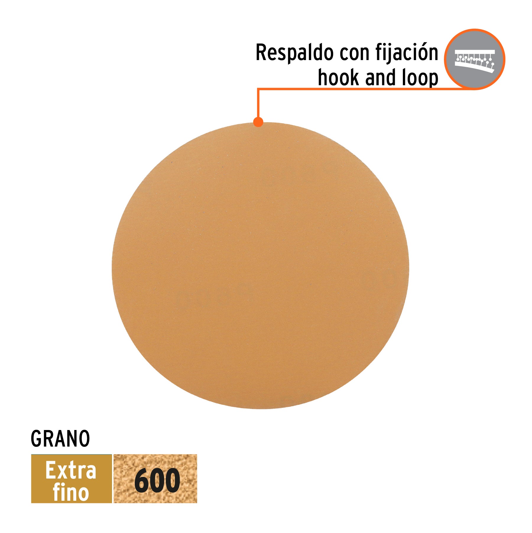 Paquete con 5 discos de lija 5" grano 600, ciegos, TRUPER
