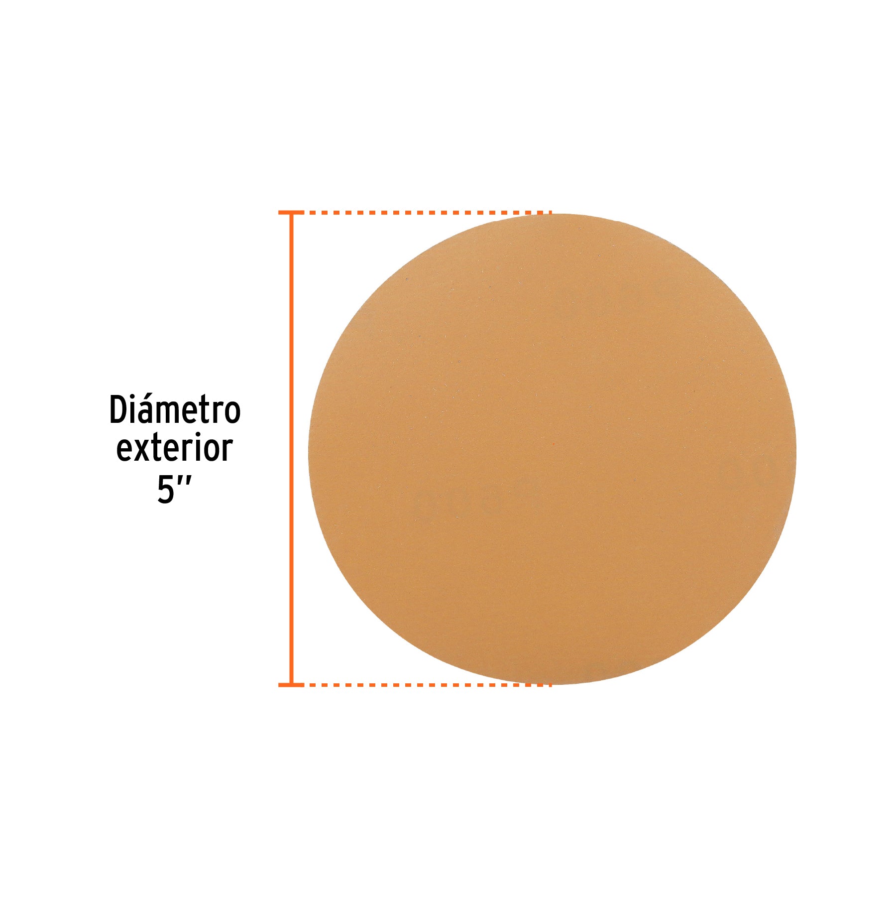 Paquete con 5 discos de lija 5" grano 600, ciegos, TRUPER