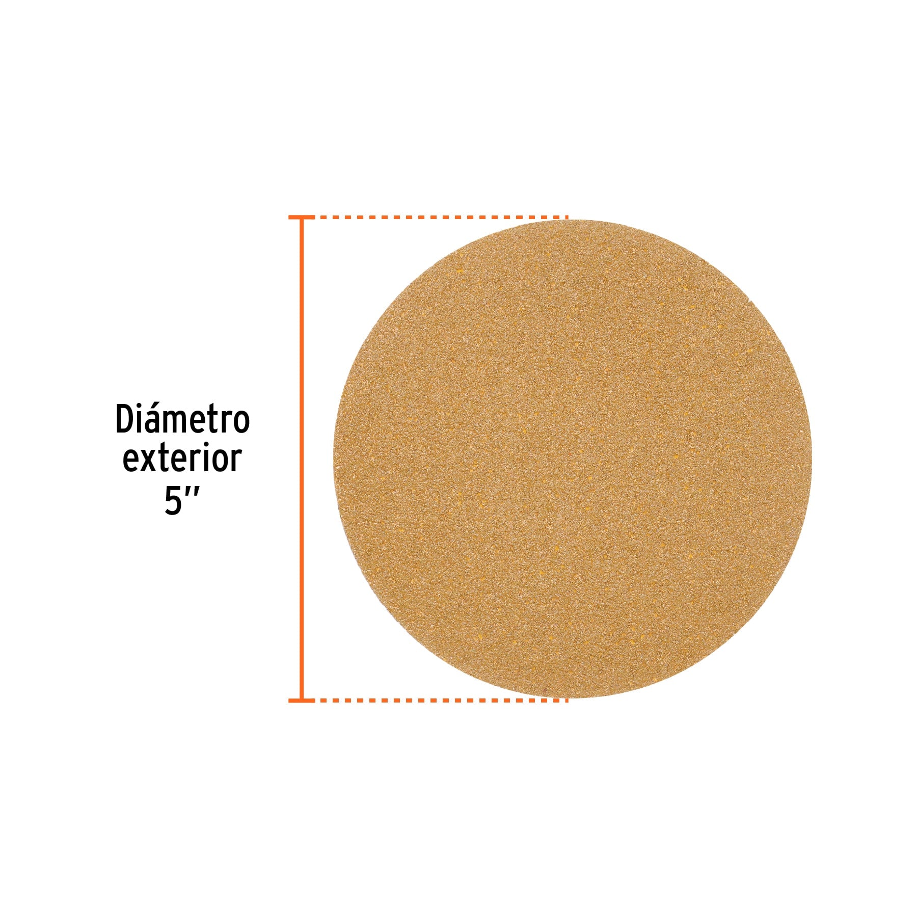 Paquete con 5 discos de lija 5" grano 80, ciegos, TRUPER