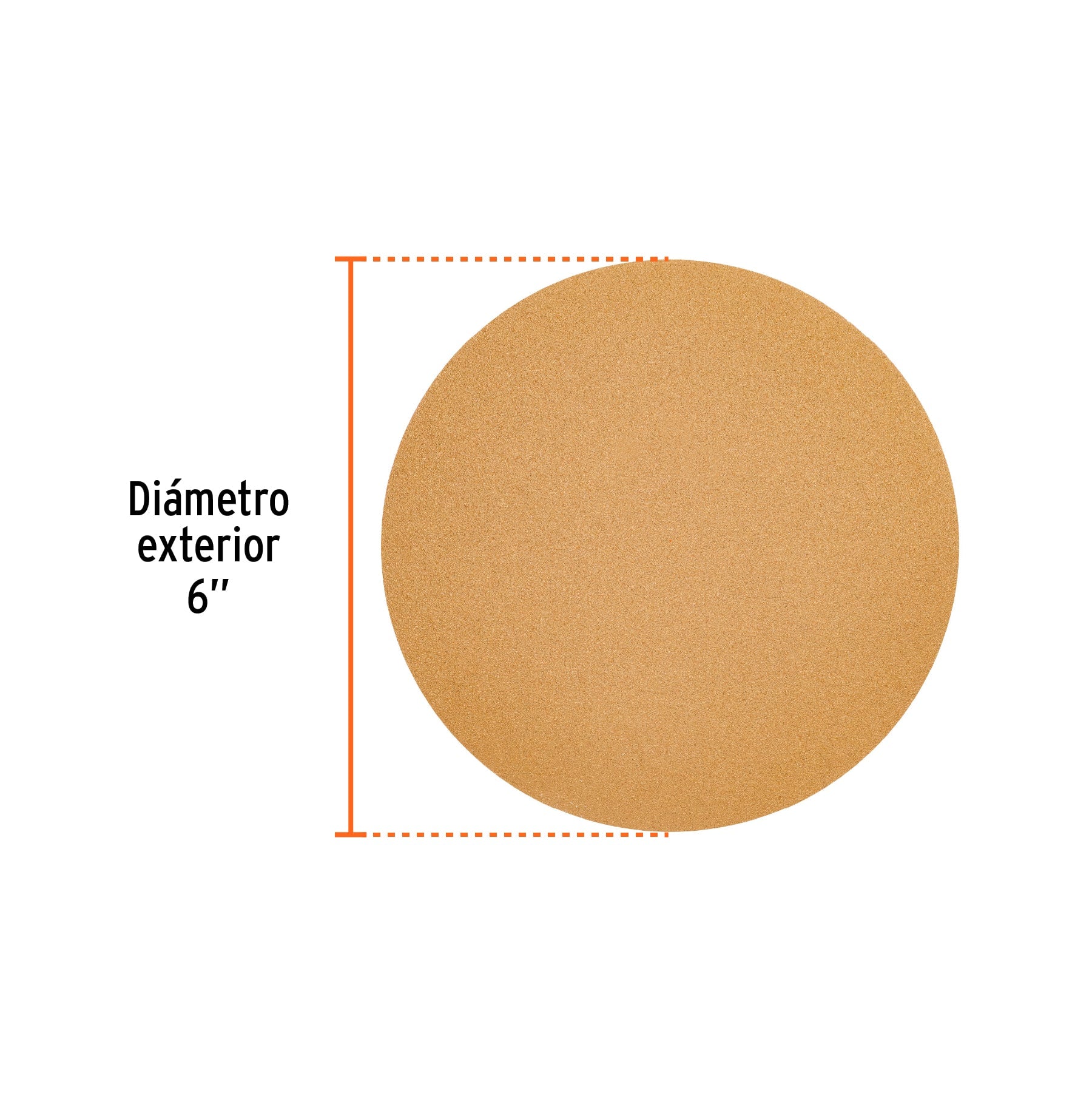 Paquete con 5 discos de lija 6" grano 120, ciegos, TRUPER