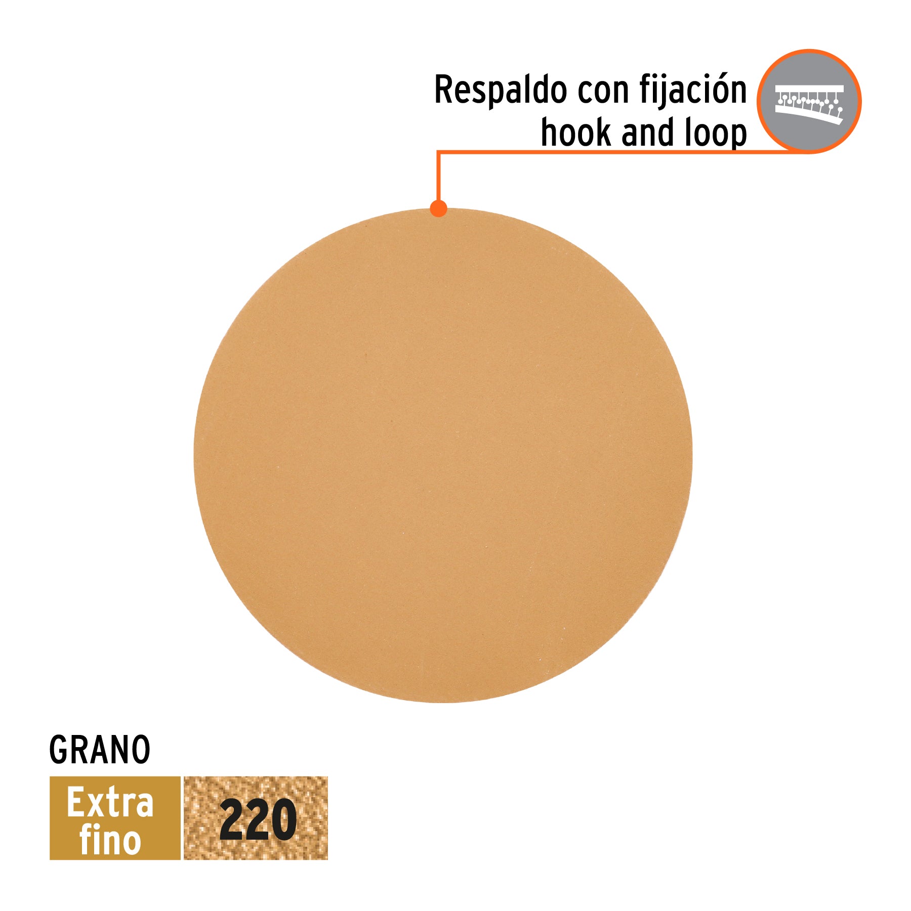 Paquete con 5 discos de lija 6" grano 220, ciegos, TRUPER