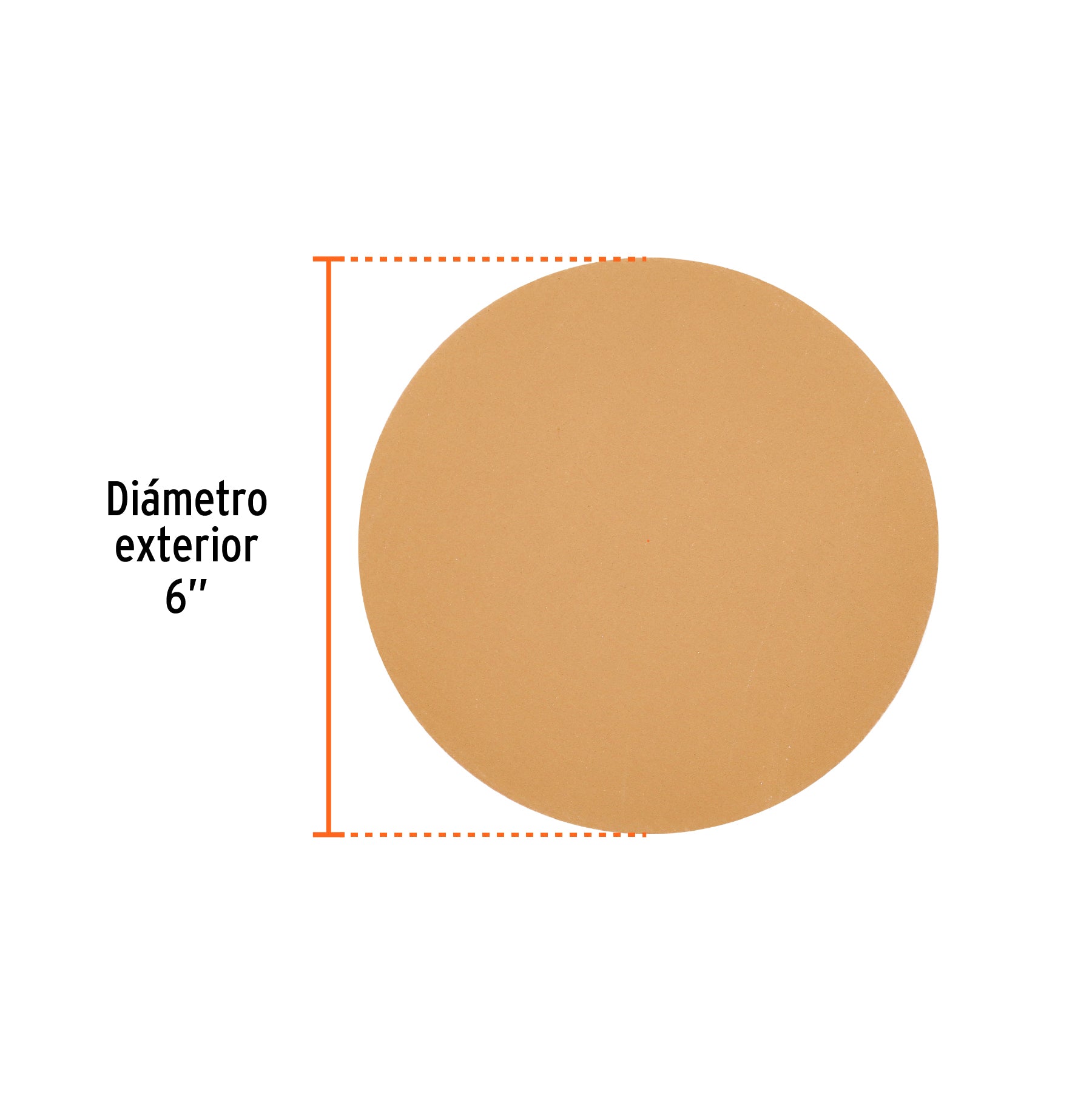 Paquete con 5 discos de lija 6" grano 220, ciegos, TRUPER