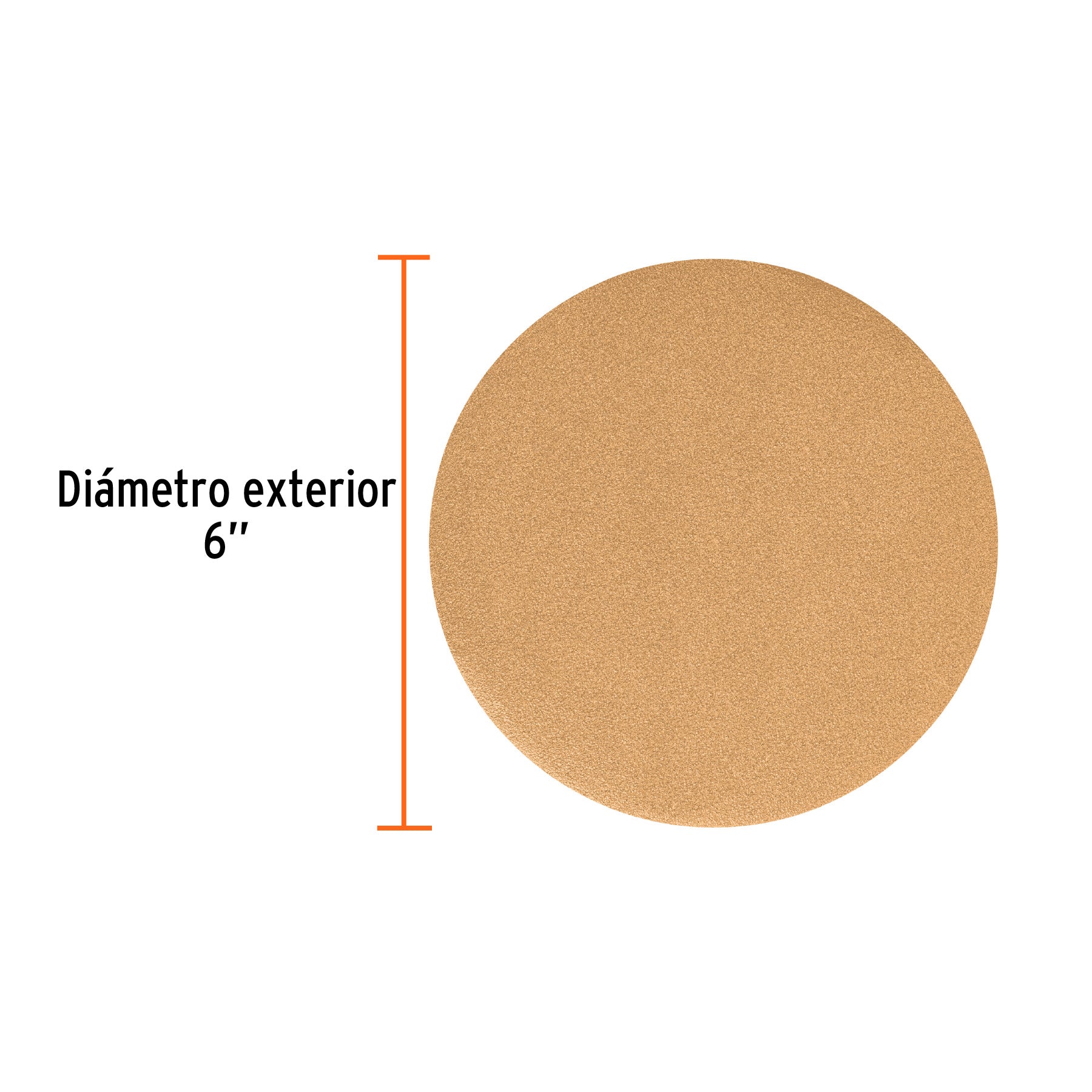 Paquete con 5 discos de lija 6" grano 240, ciegos, TRUPER