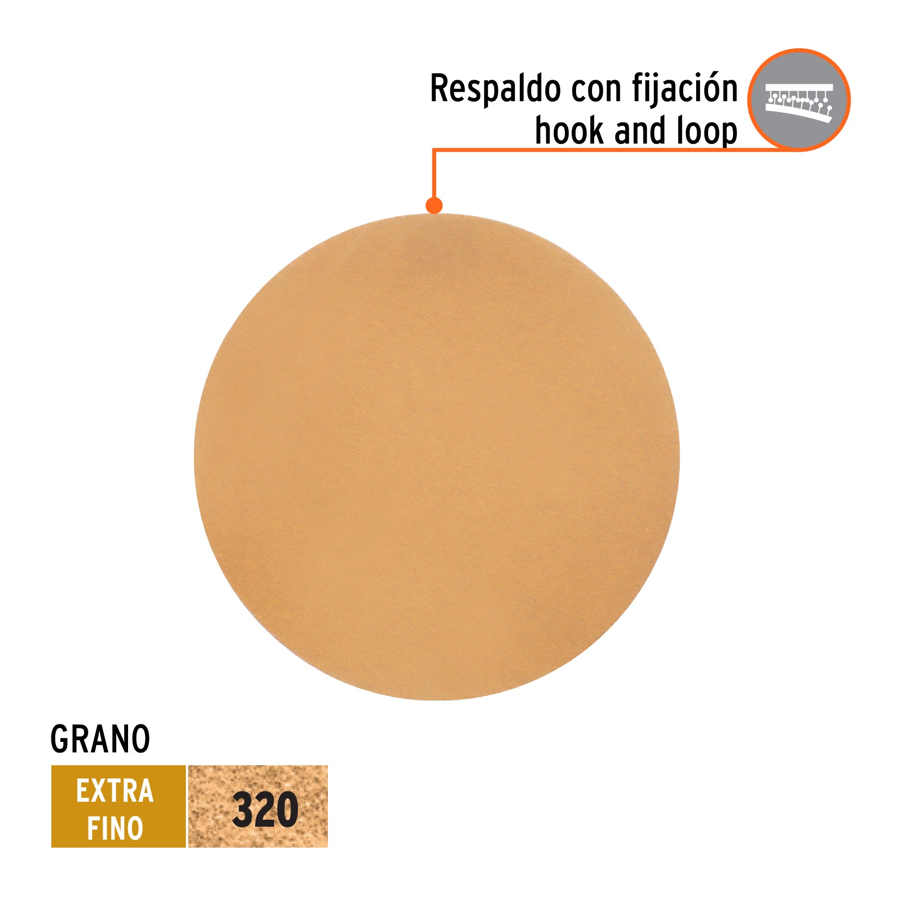 Paquete con 5 discos de lija 6" grano 320, ciegos, TRUPER