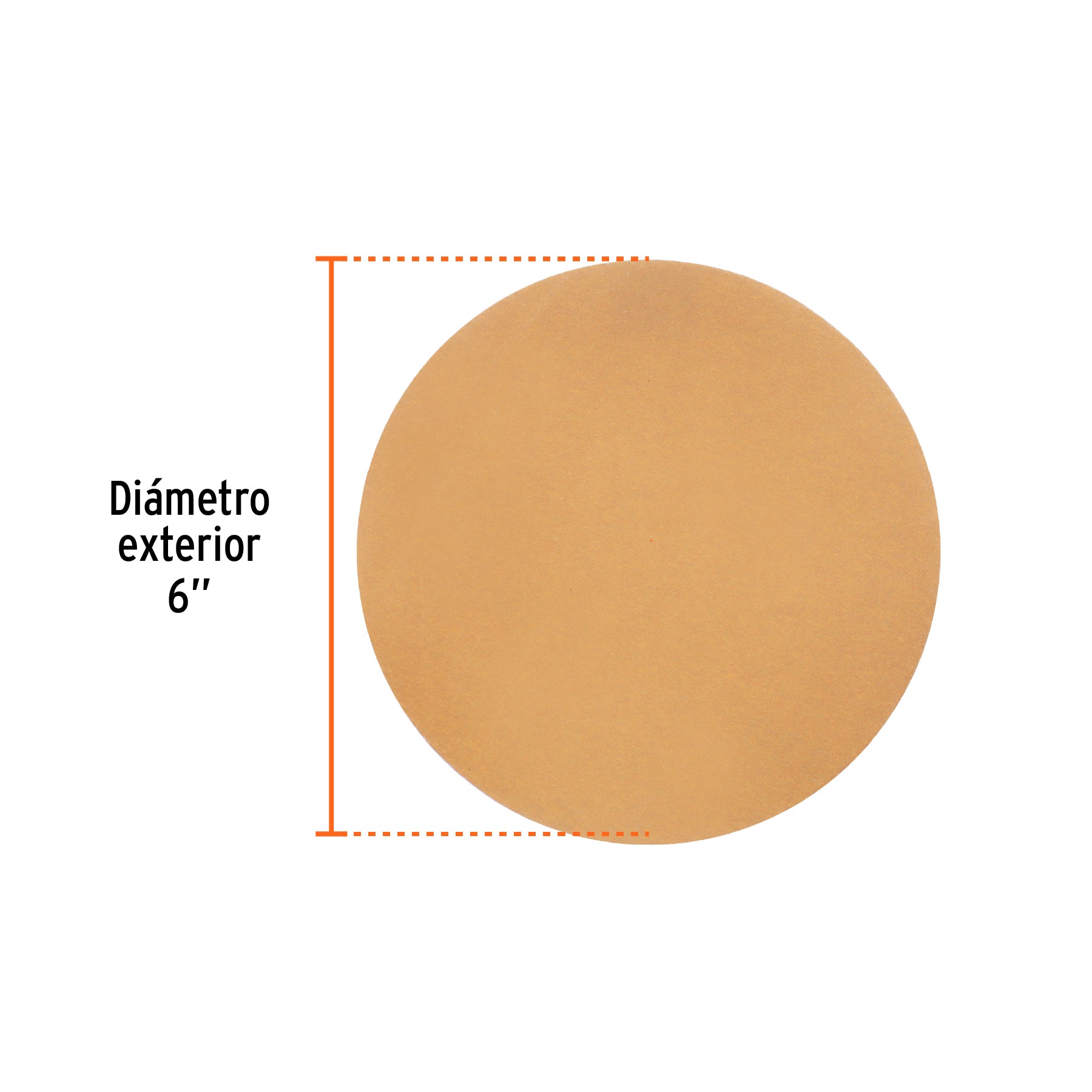 Paquete con 5 discos de lija 6" grano 320, ciegos, TRUPER