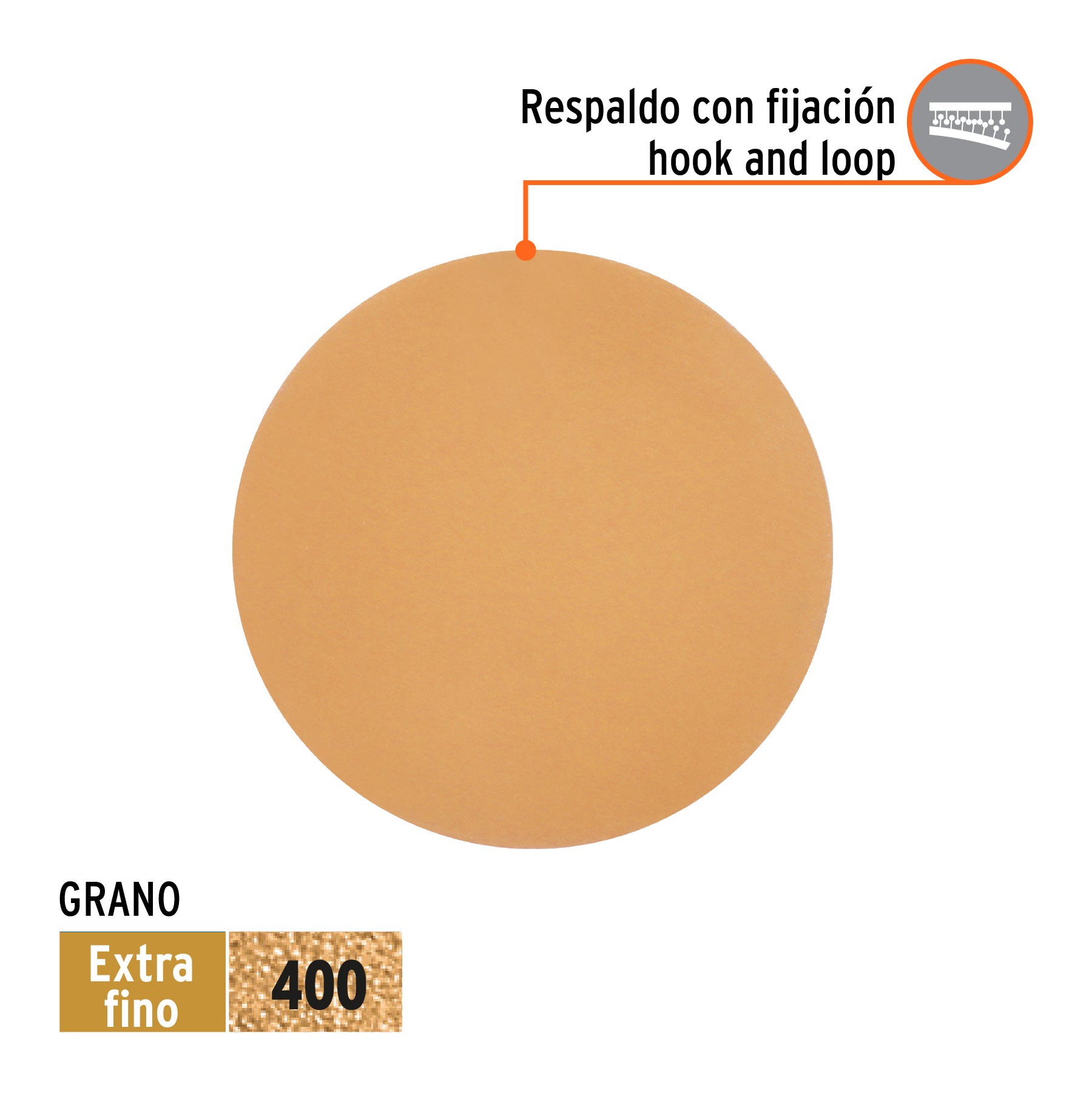 Paquete con 5 discos de lija 6" grano 400, ciegos, TRUPER