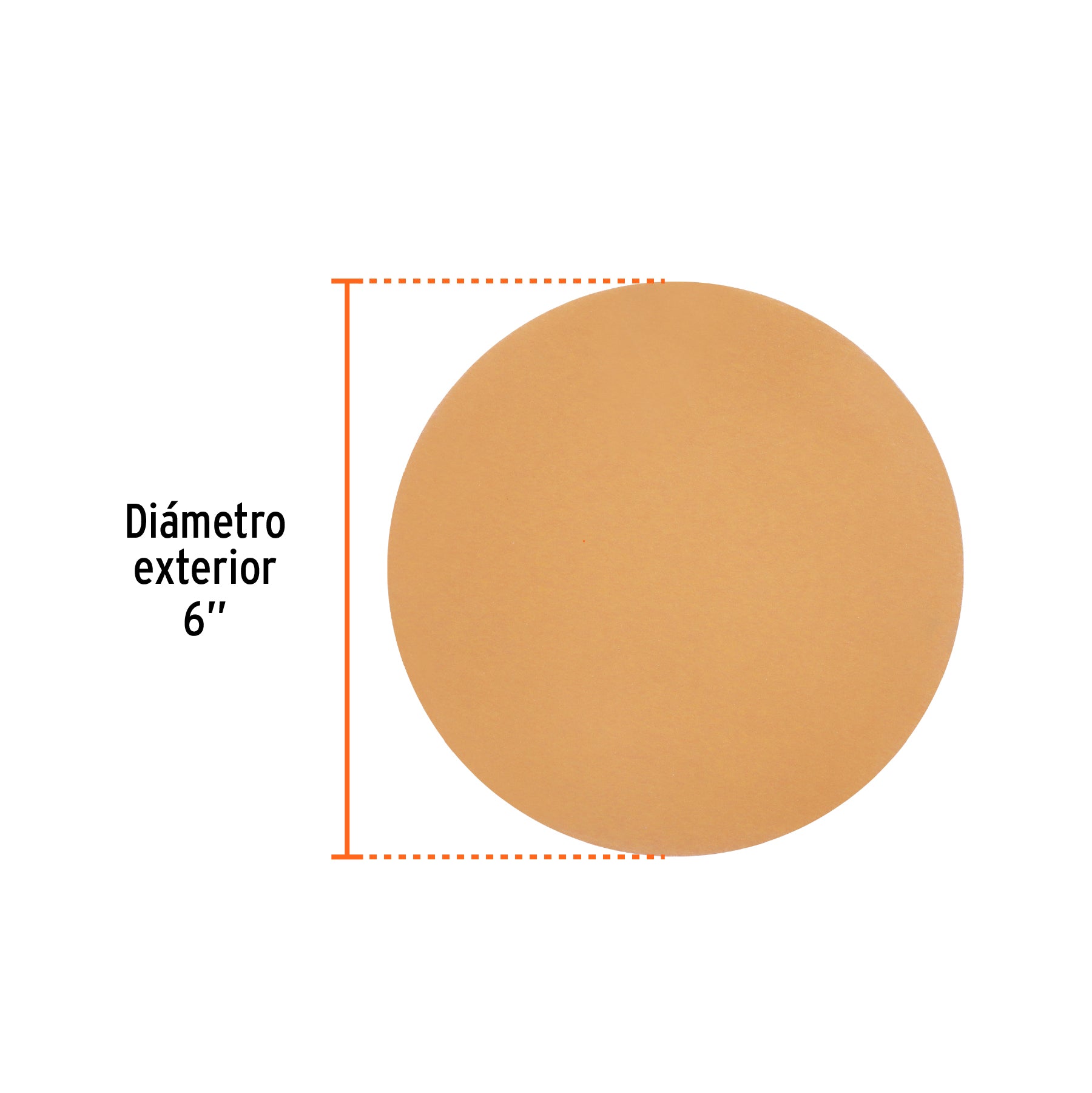 Paquete con 5 discos de lija 6" grano 400, ciegos, TRUPER