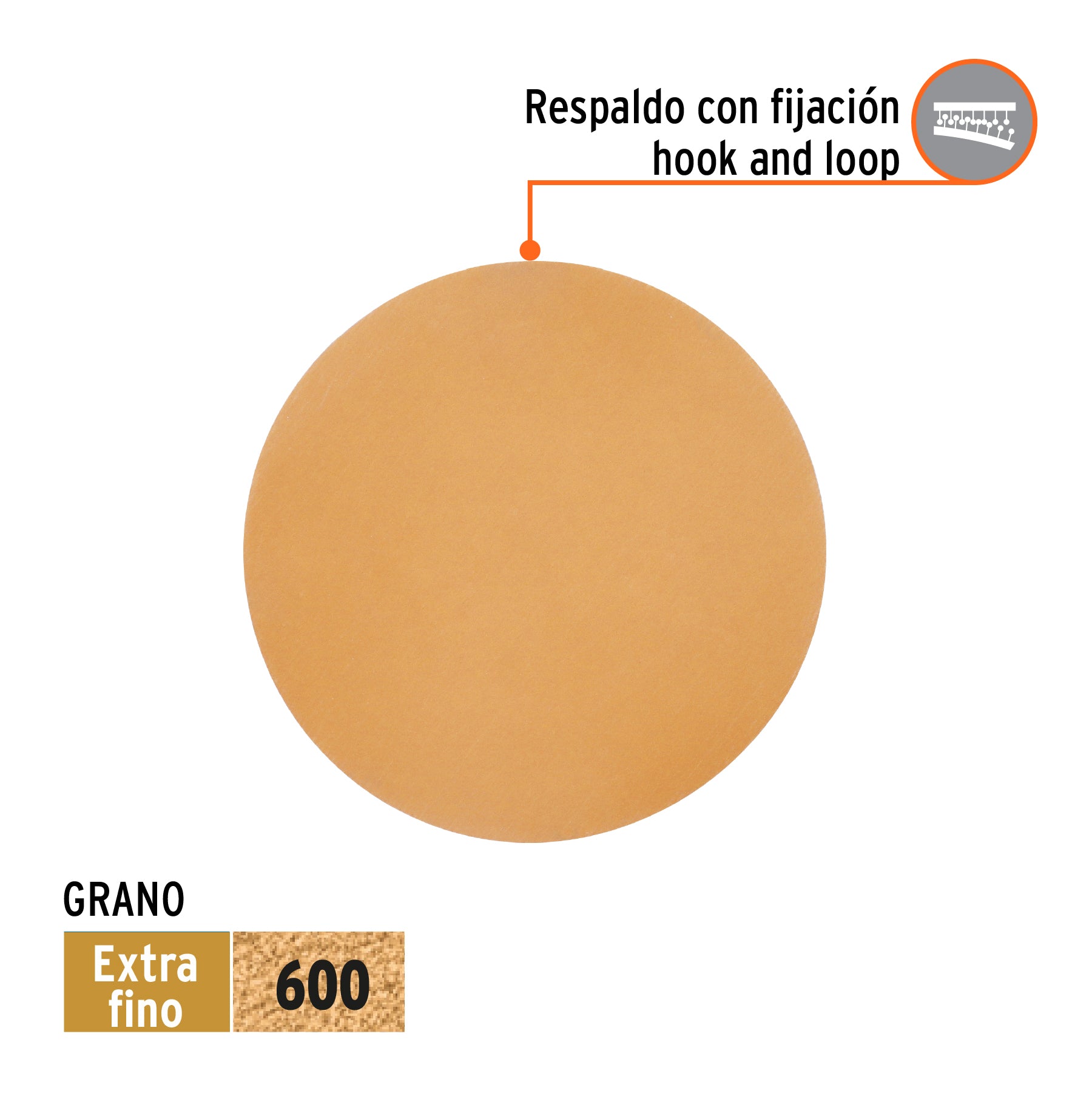 Paquete con 5 discos de lija 6" grano 600, ciegos, TRUPER