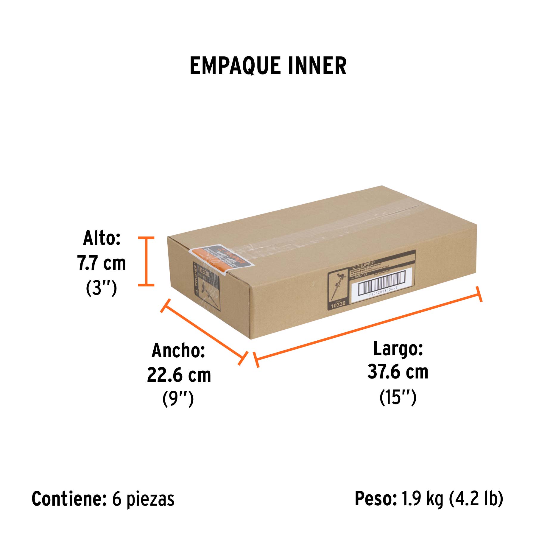 Aspersor metálico 11" dos vías doble chorro, estaca metálica - Empaque