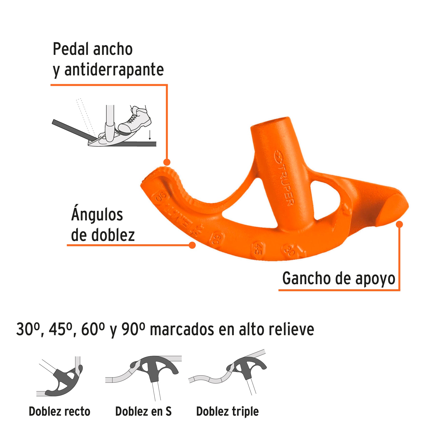 Doblador de tubo conduit 3/4", TRUPER