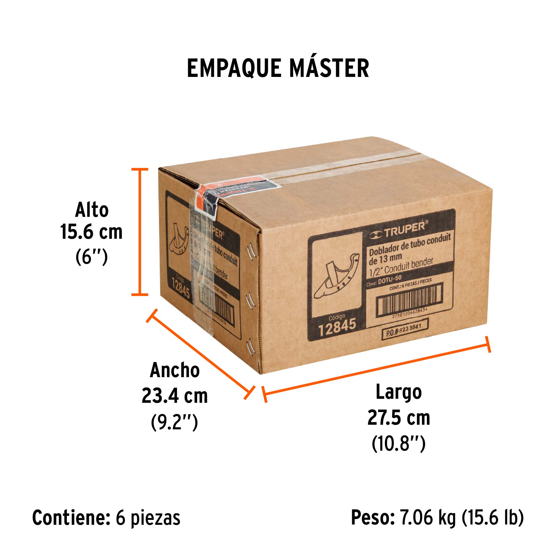 Doblador de tubo conduit 1/2", TRUPER - Empaque