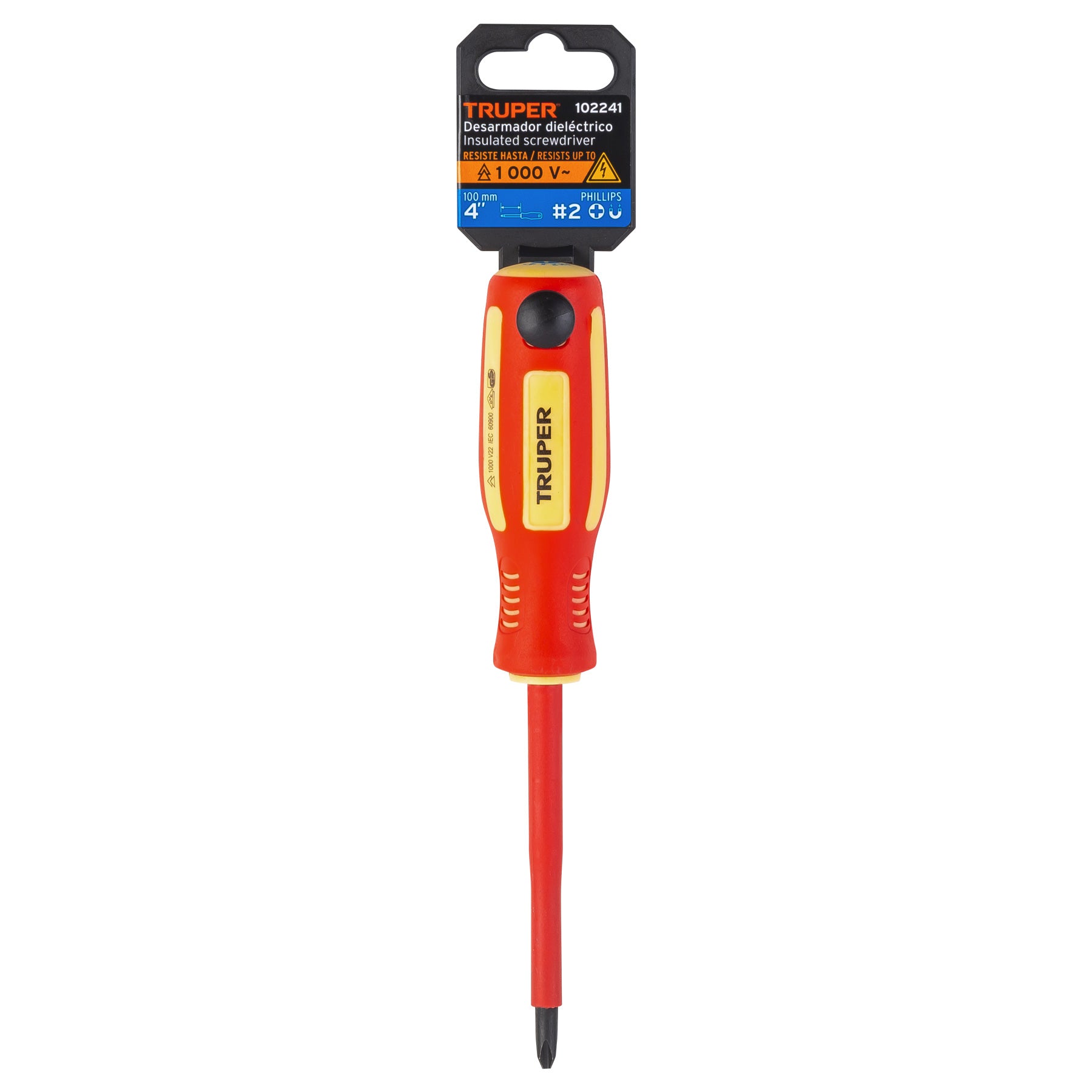 Desarmador dieléctrico de cruz 1/4" x 4", TRUPER