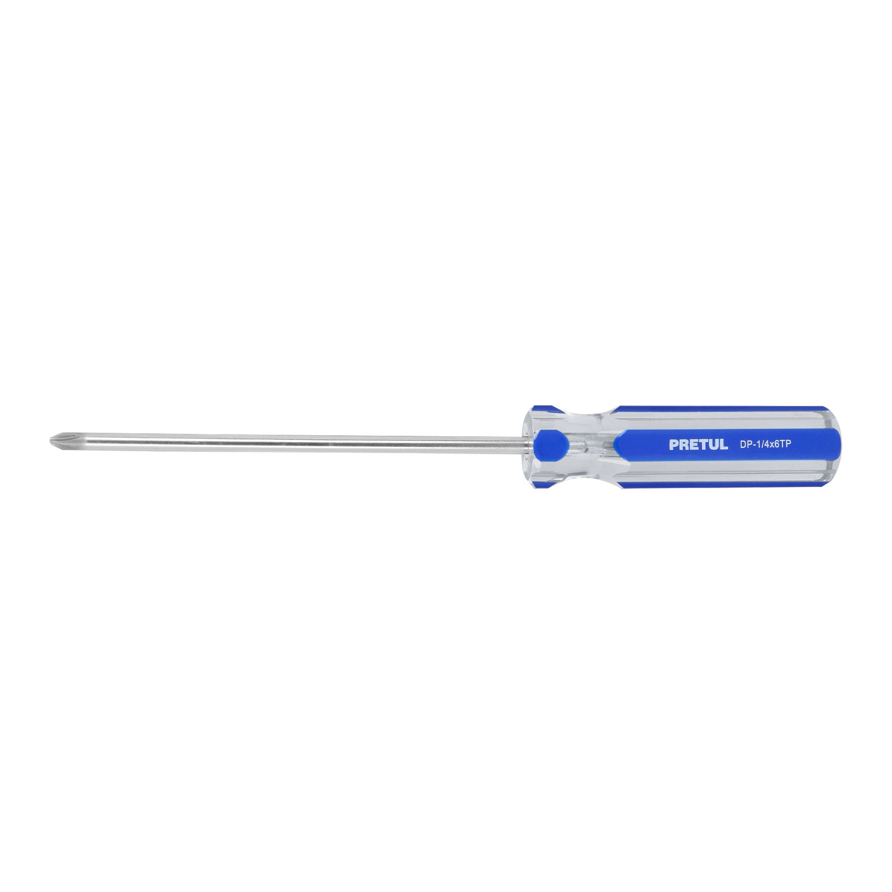 Desarmador de cruz 1/4 x 6" mango de PVC, PRETUL