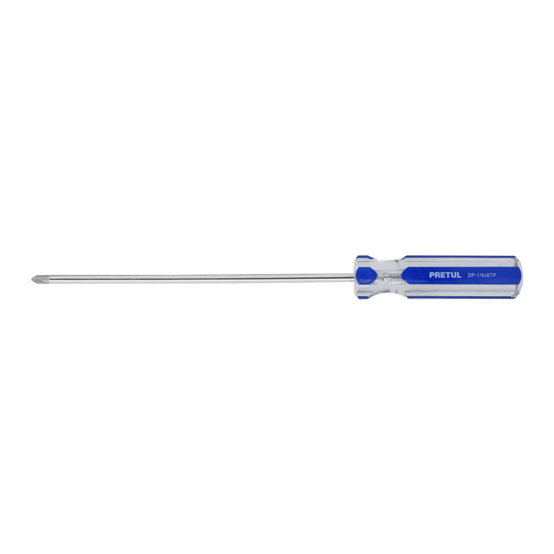 Desarmador de cruz 1/4 x 8" mango de PVC, PRETUL
