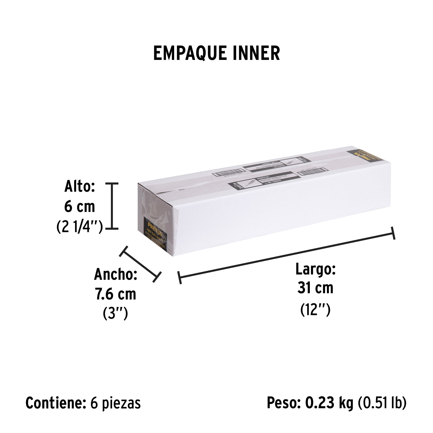 Desarmador de cruz 1/8" x 8" mango de PVC, PRETUL - Empaque