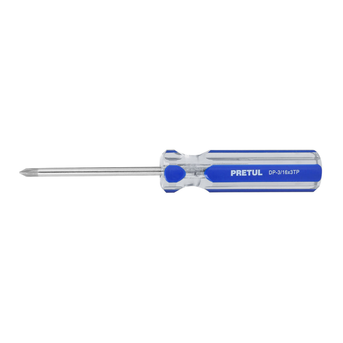Desarmador de cruz 3/16 x 3" mango de PVC, PRETUL