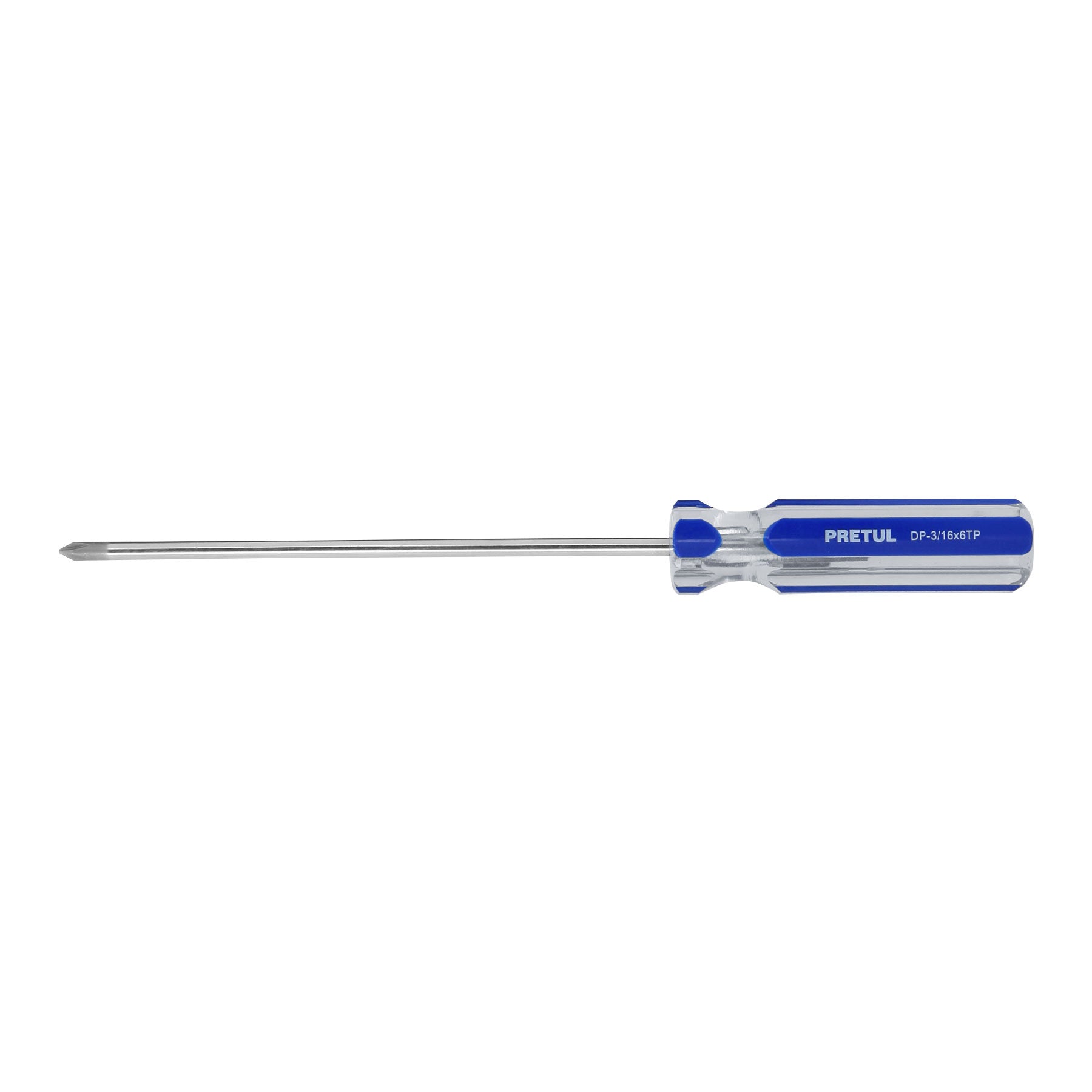 Desarmador de cruz 3/16 x 6" mango de PVC, PRETUL