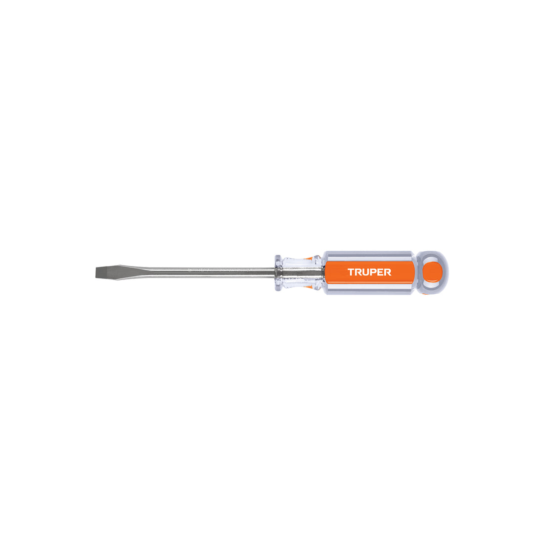 Desarmador plano 1/4" x 4" mango de acetato, TRUPER