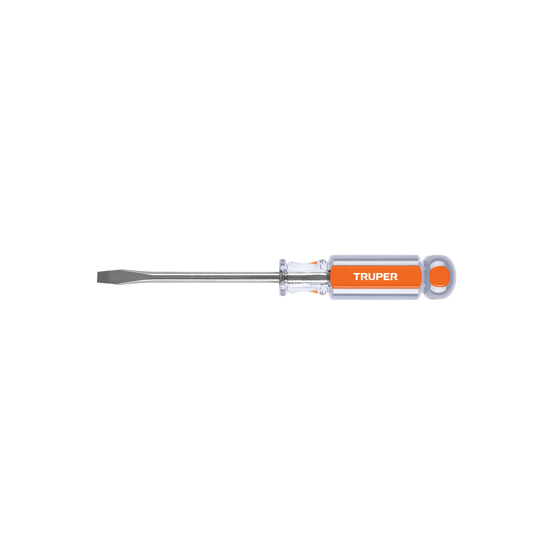Desarmador plano 1/4" x 4" mango de acetato, TRUPER