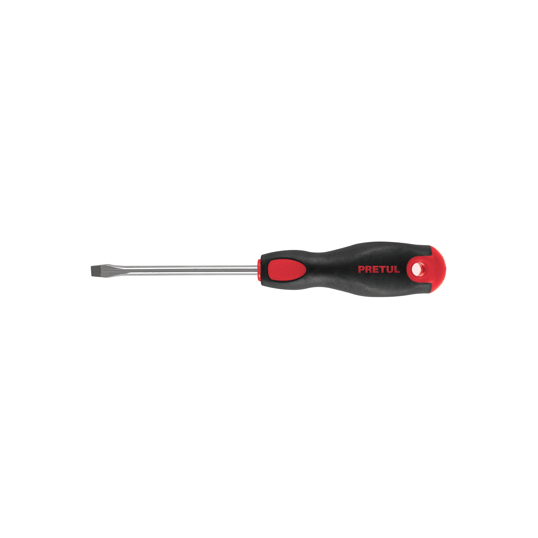 Desarmador plano 1/4" x 4"mango Comfort Grip, PRETUL