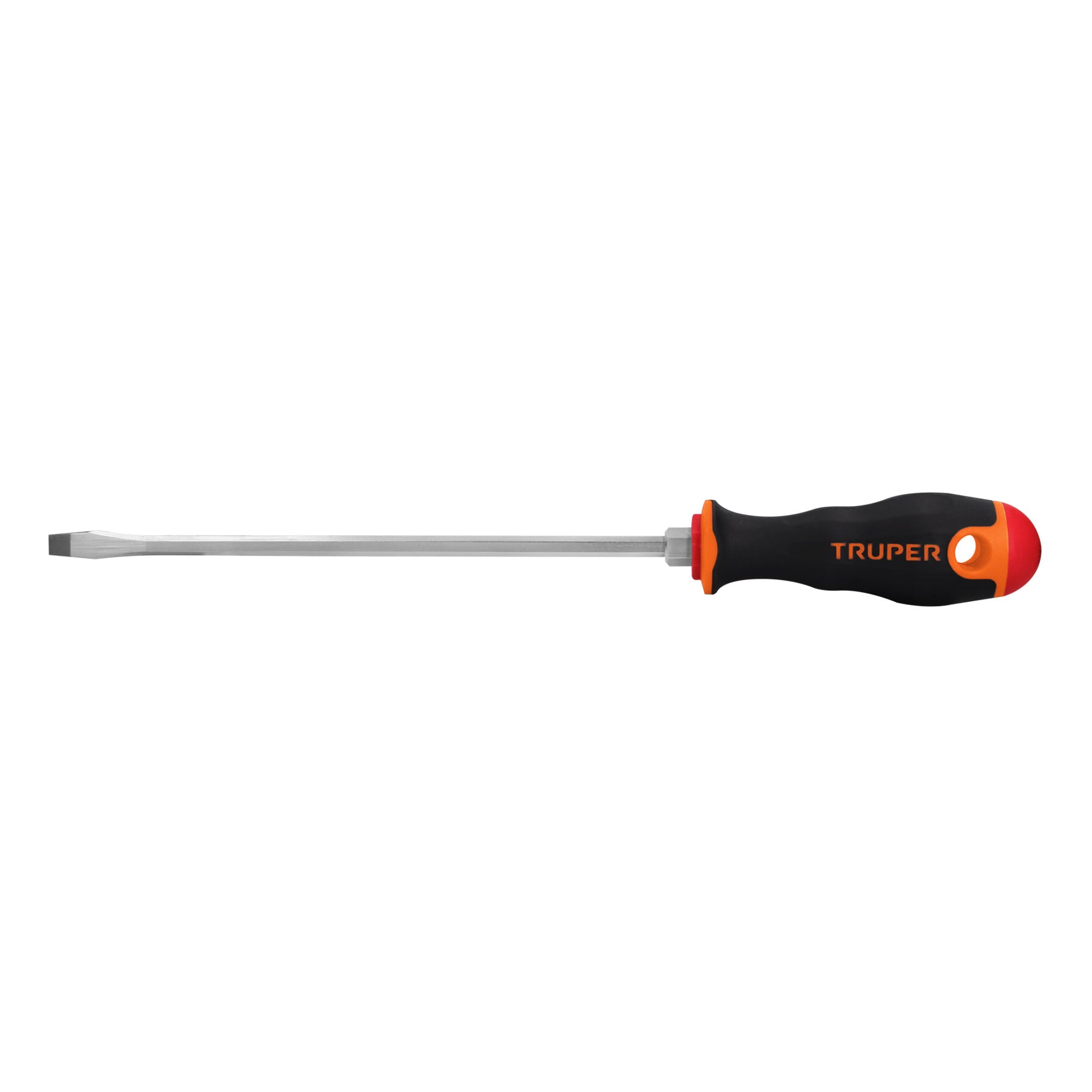 Desarmador plano 1/4" x 8" mango Comfort Grip, TRUPER
