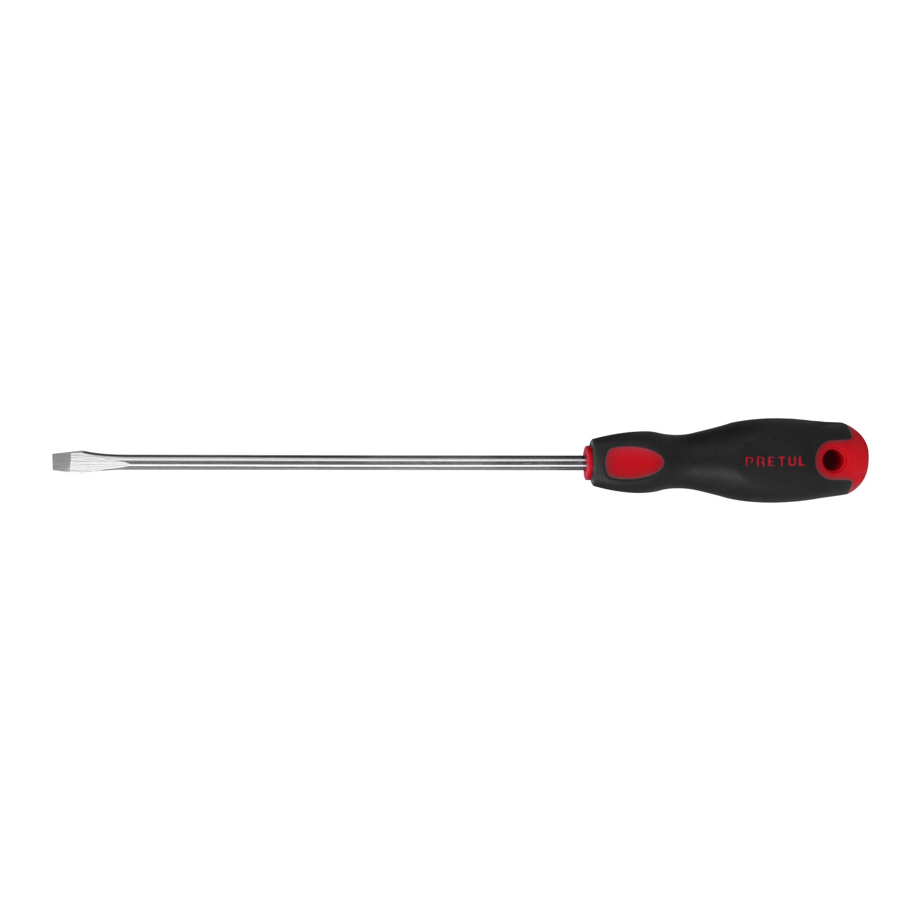 Desarmador plano 1/4" x 8"mango Comfort Grip, PRETUL