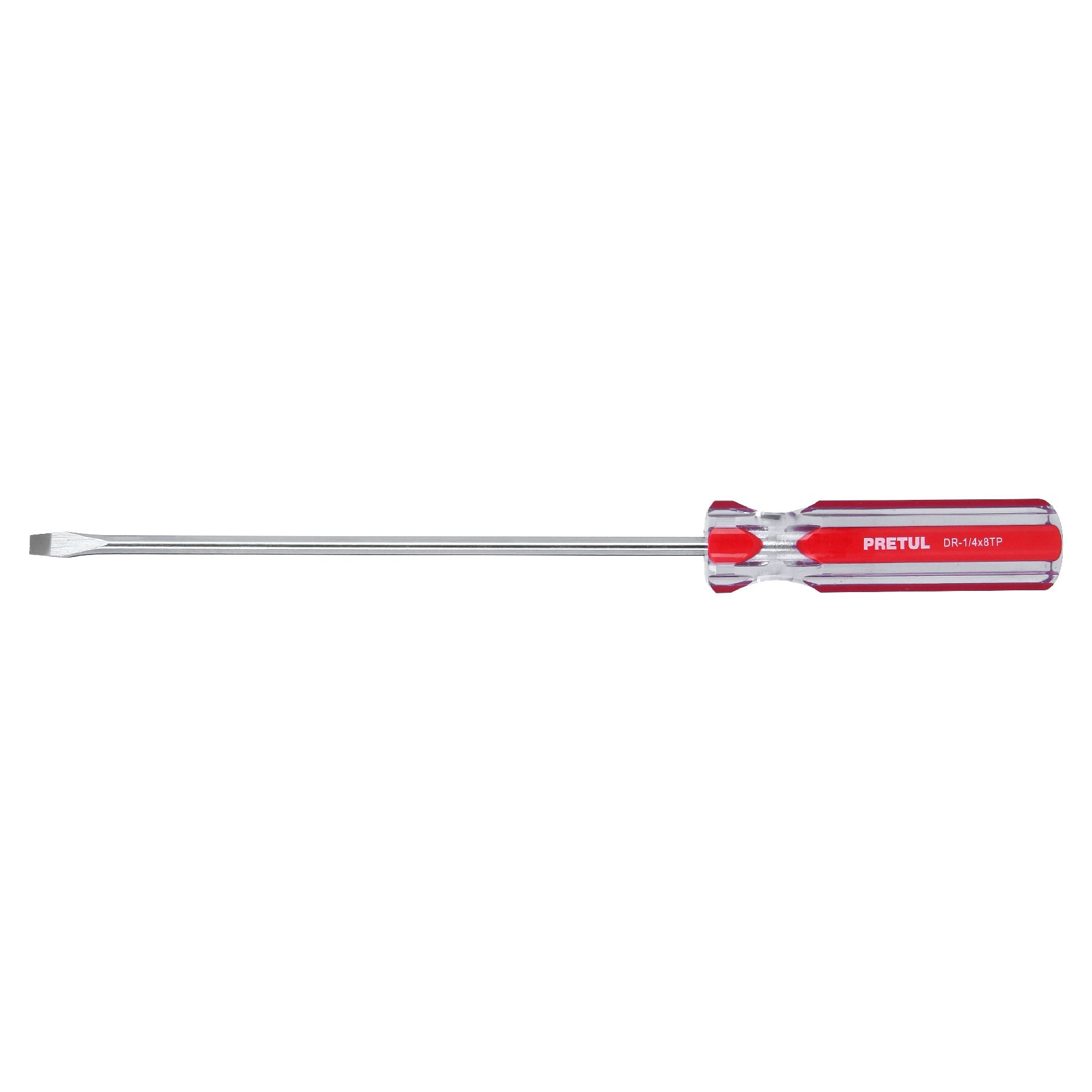 Desarmador plano 1/4 x 8" mango de PVC, PRETUL