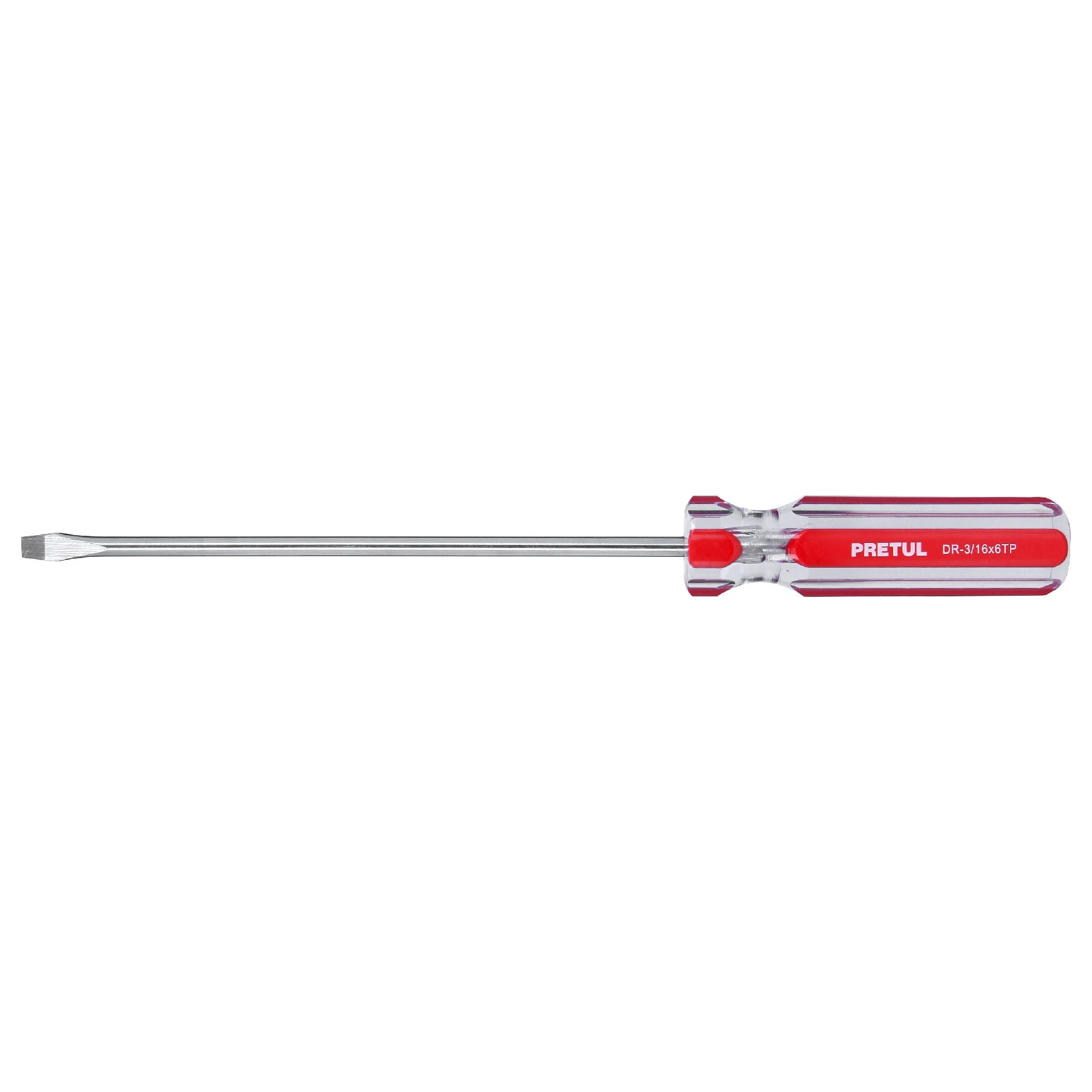 Desarmador plano 3/16 x 6" mango de PVC, PRETUL