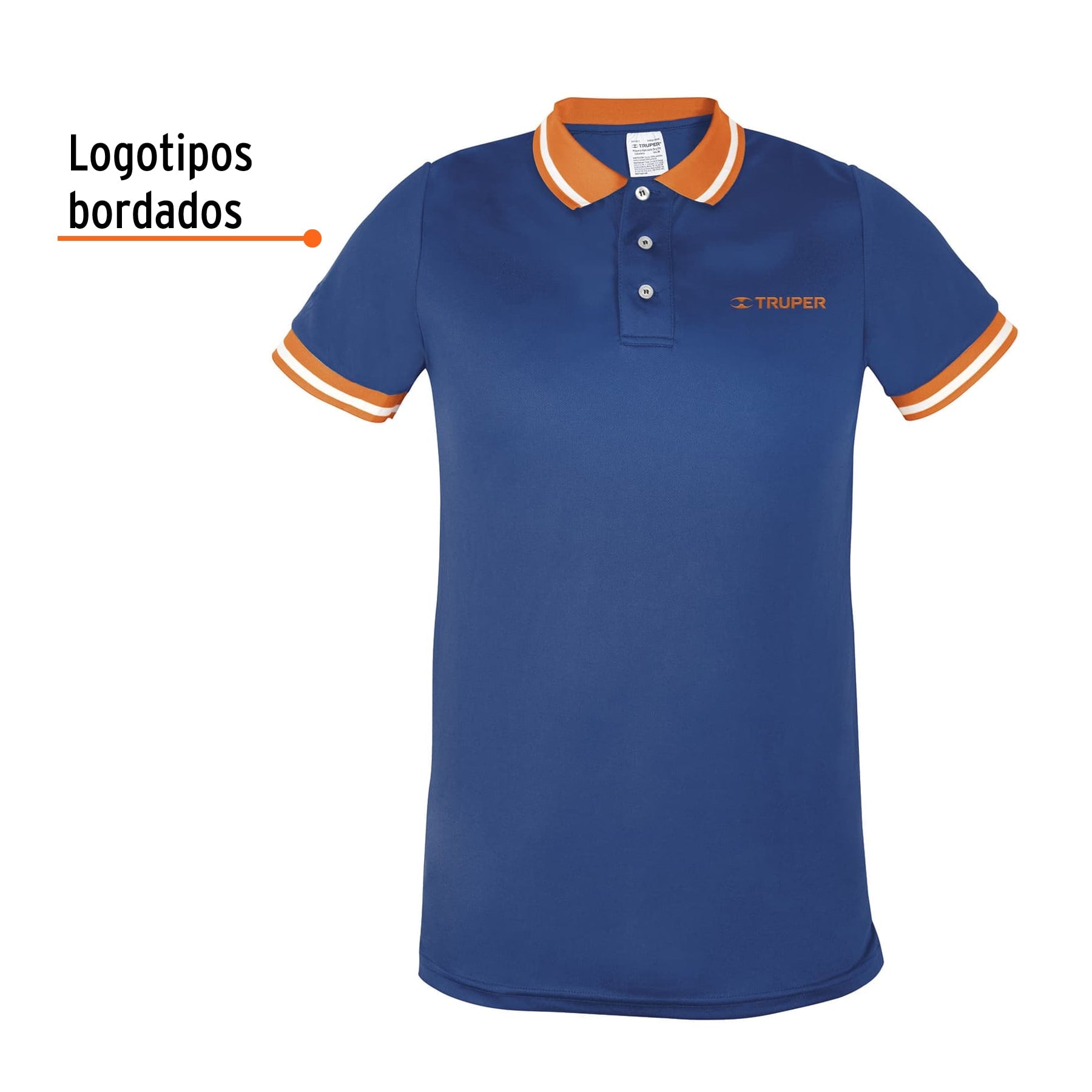 Playera polo performance para hombre, azul, CH, TRUPER