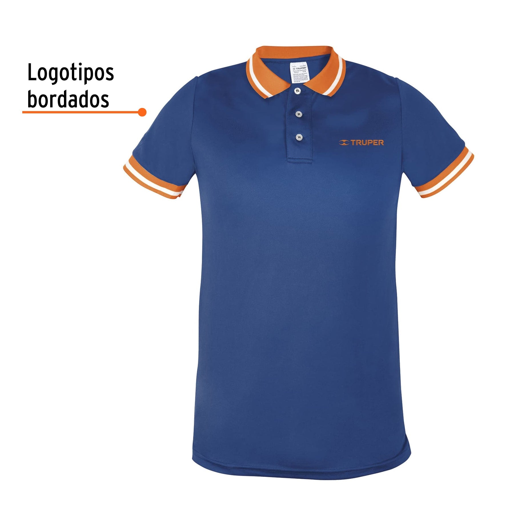 Playera polo performance para hombre, azul, M, TRUPER