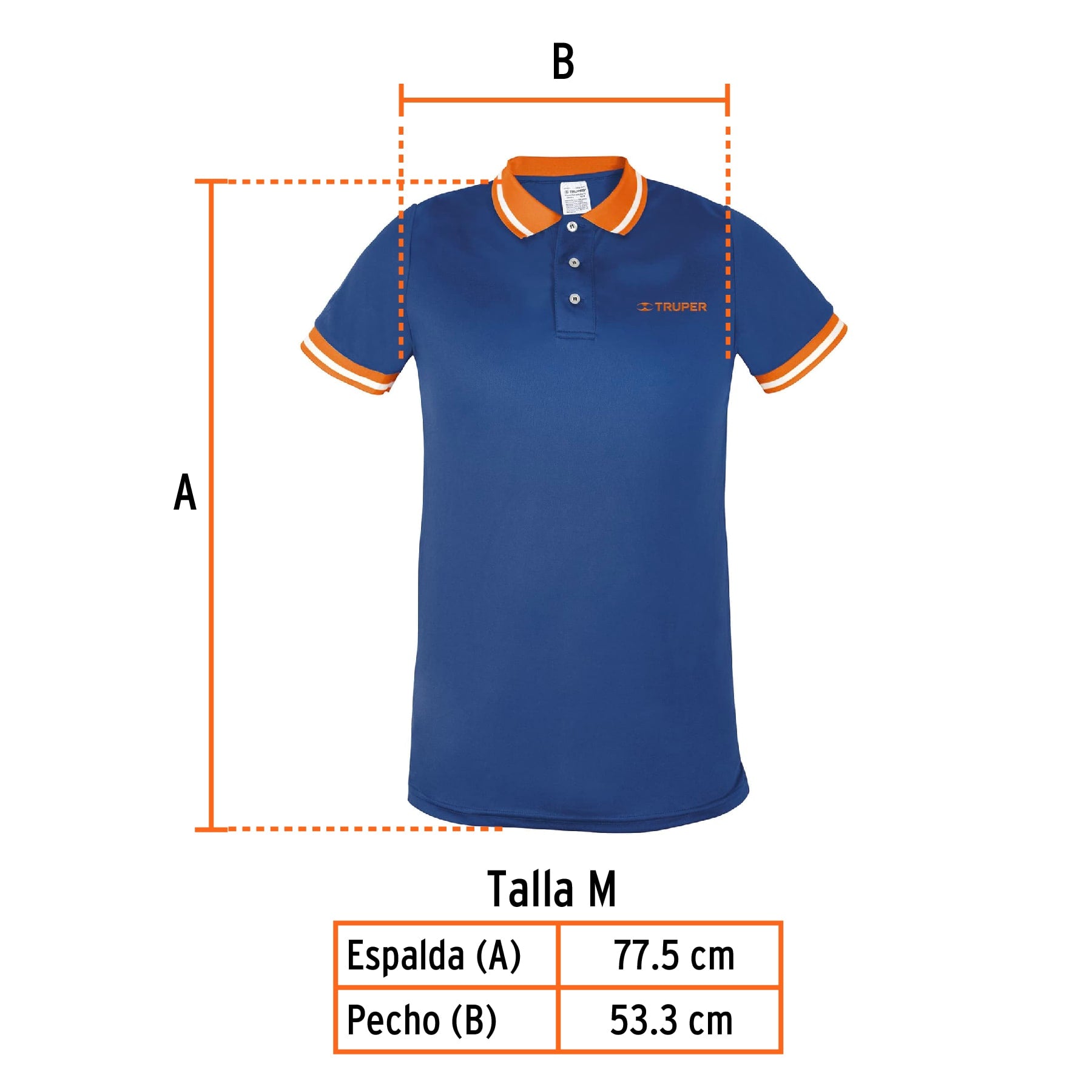 Playera polo performance para hombre, azul, M, TRUPER