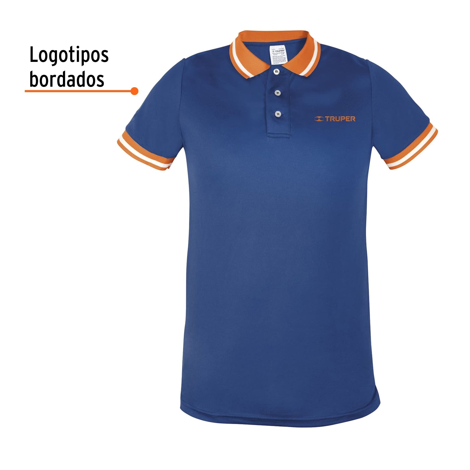 Playera polo performance para hombre, azul, EEG, TRUPER