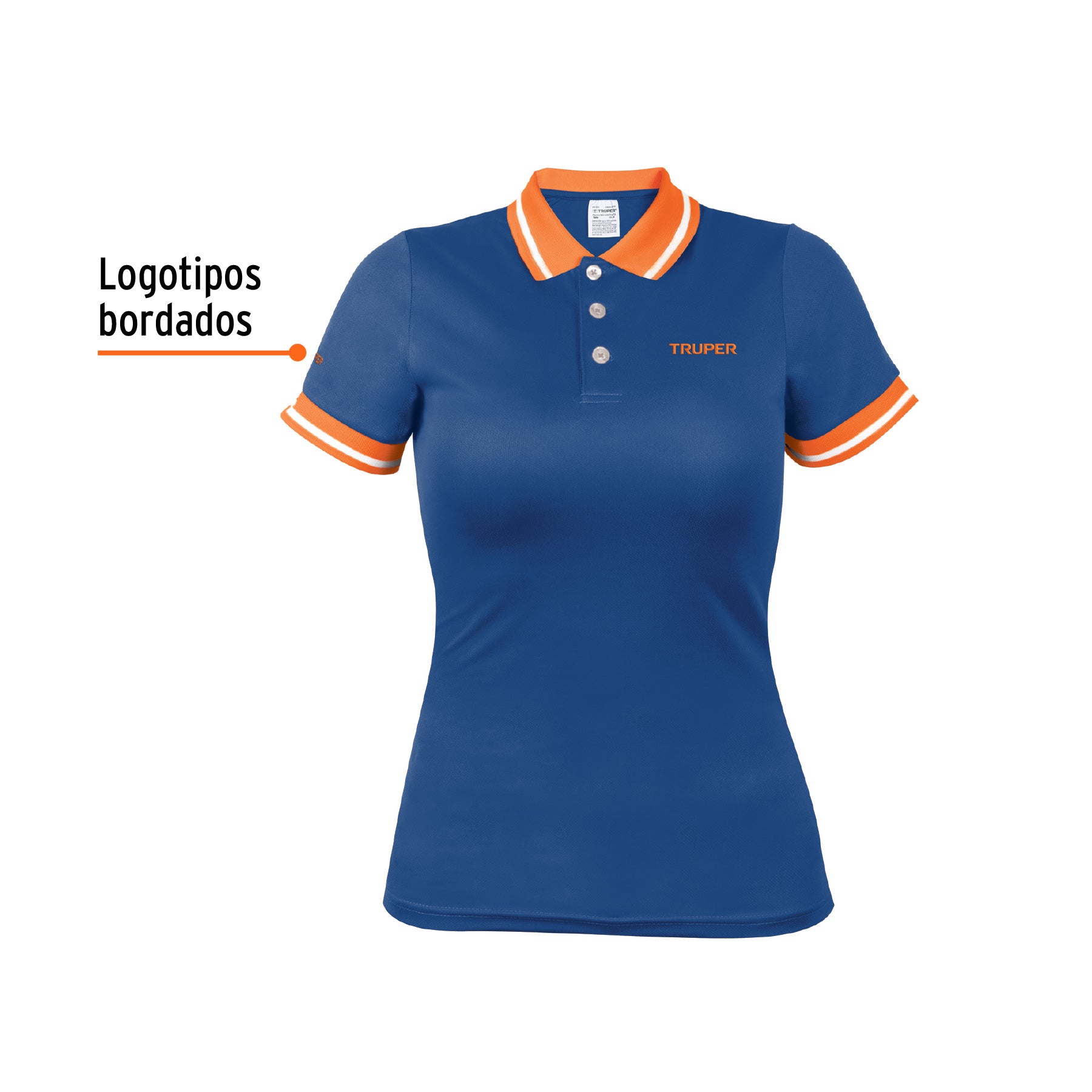 Playera polo performance para mujer, azul, CH, TRUPER