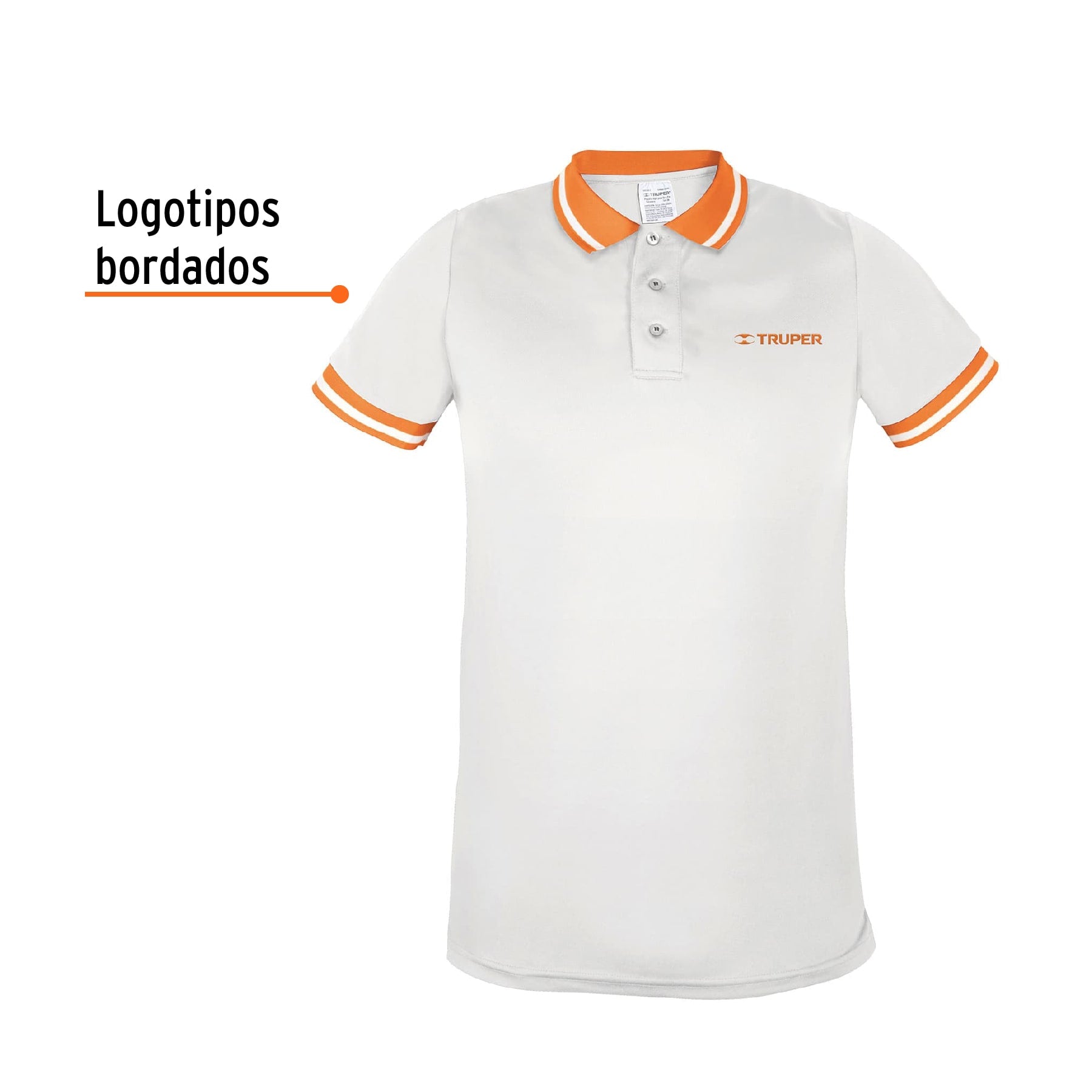 Playera polo performance para hombre, blanca, G, TRUPER