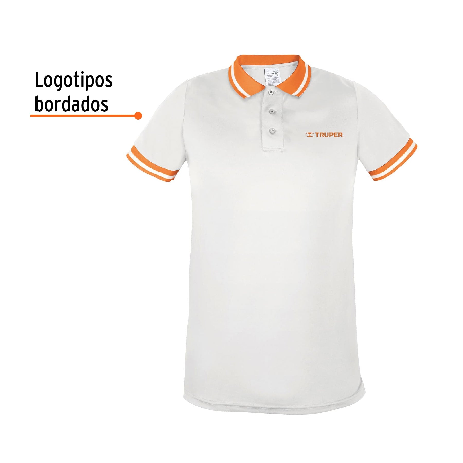 Playera polo performance para hombre, blanca, M, TRUPER