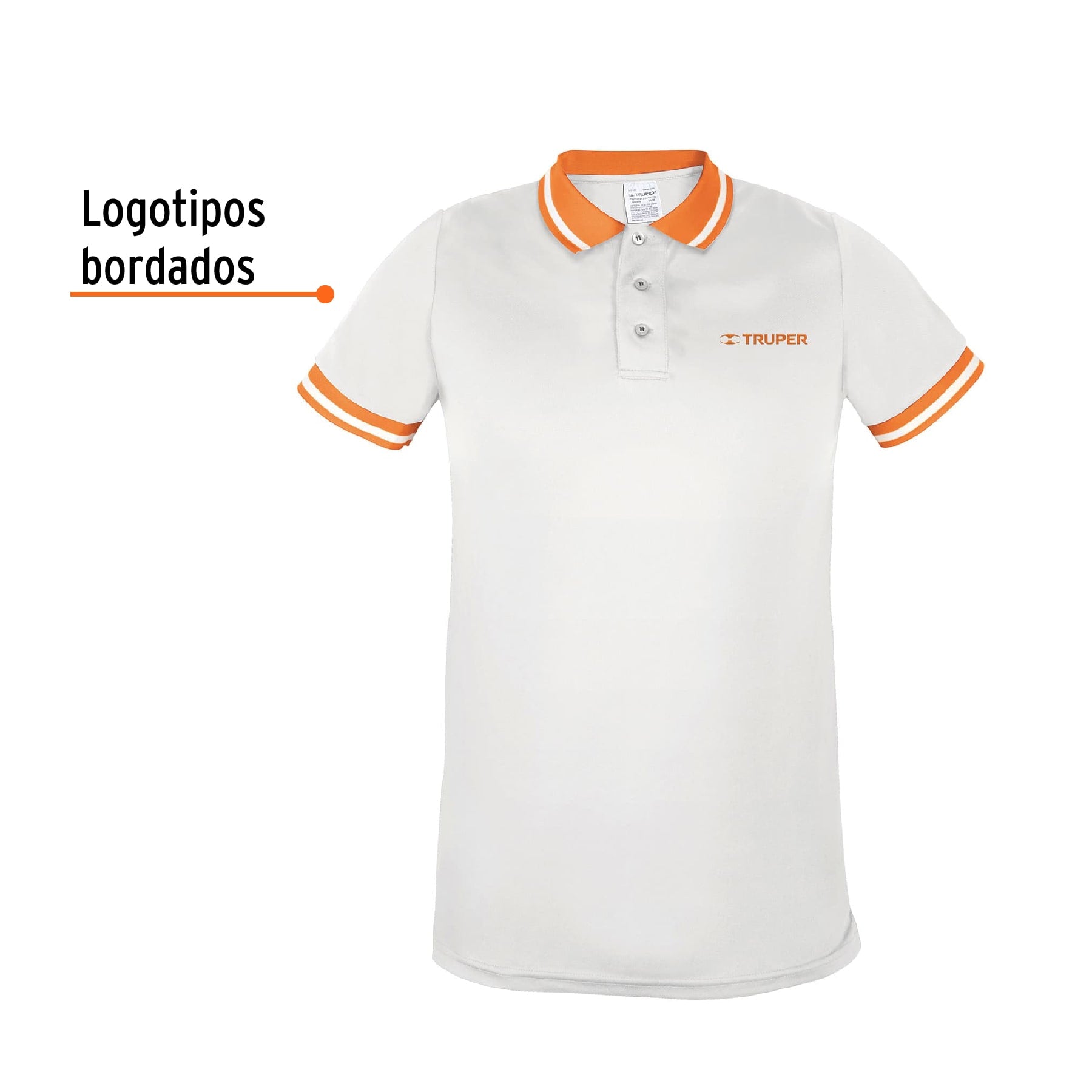 Playera polo performance para hombre, blanca, EG, TRUPER