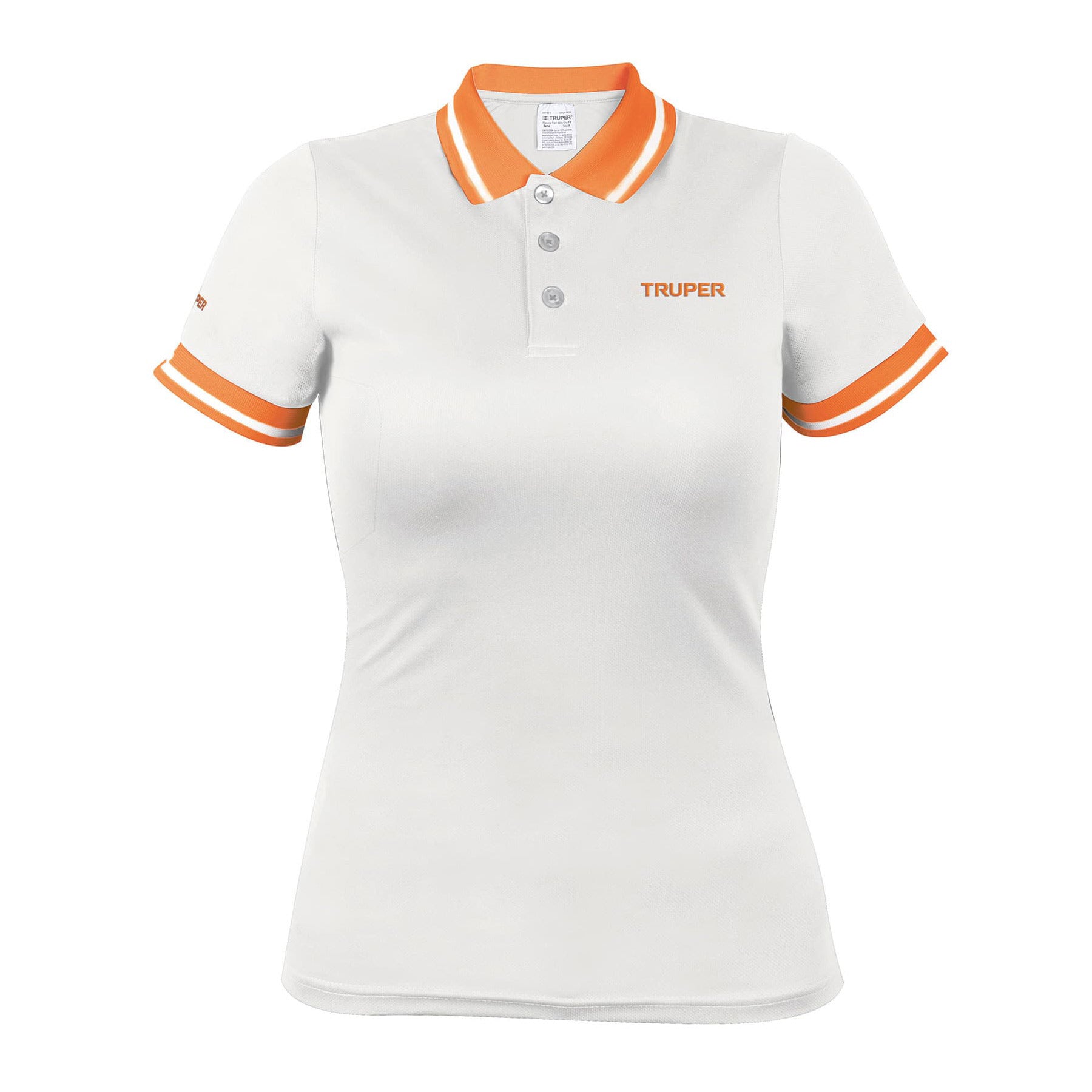Playera polo performance para mujer, blanca, M, TRUPER