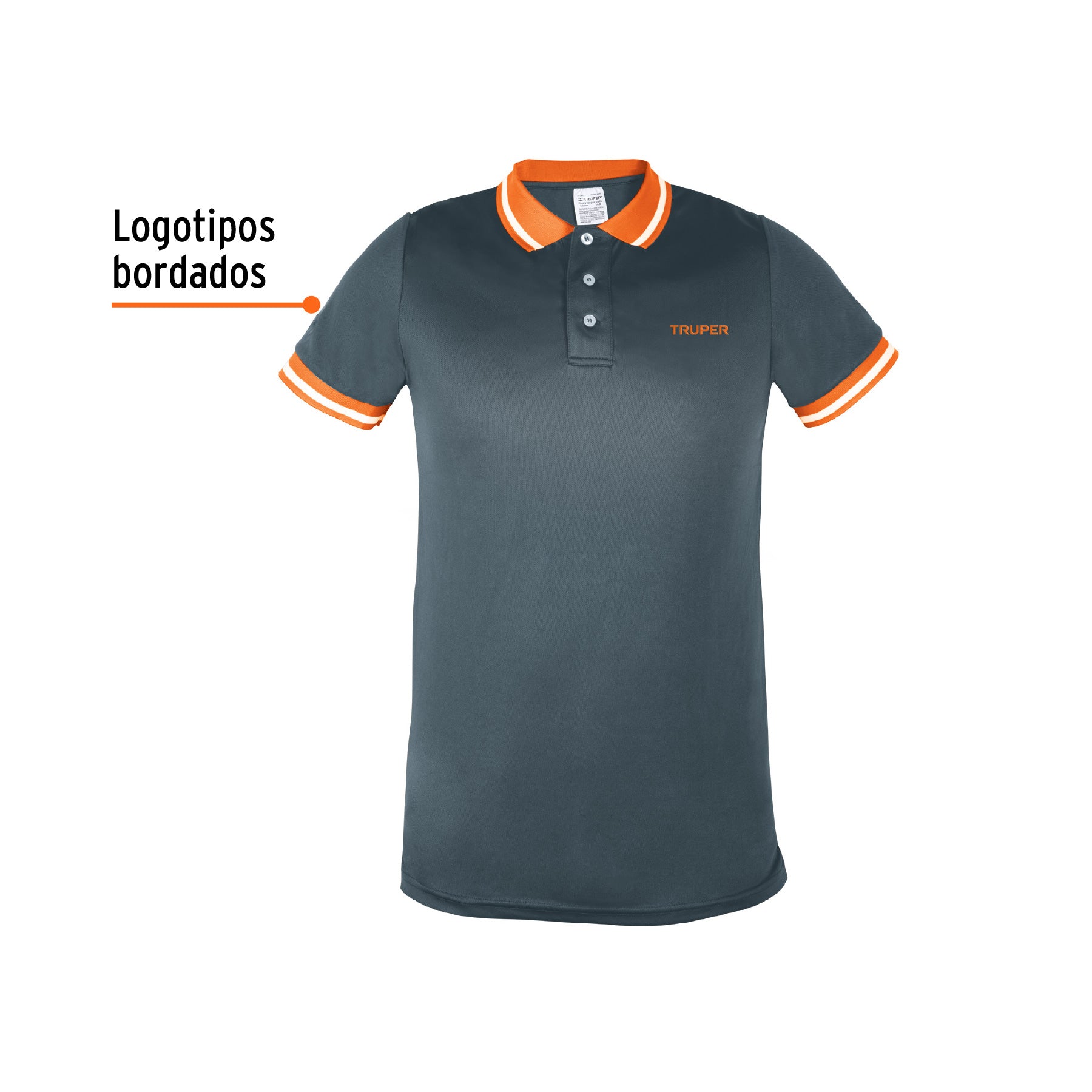 Playera polo performance para hombre, gris, EG, TRUPER