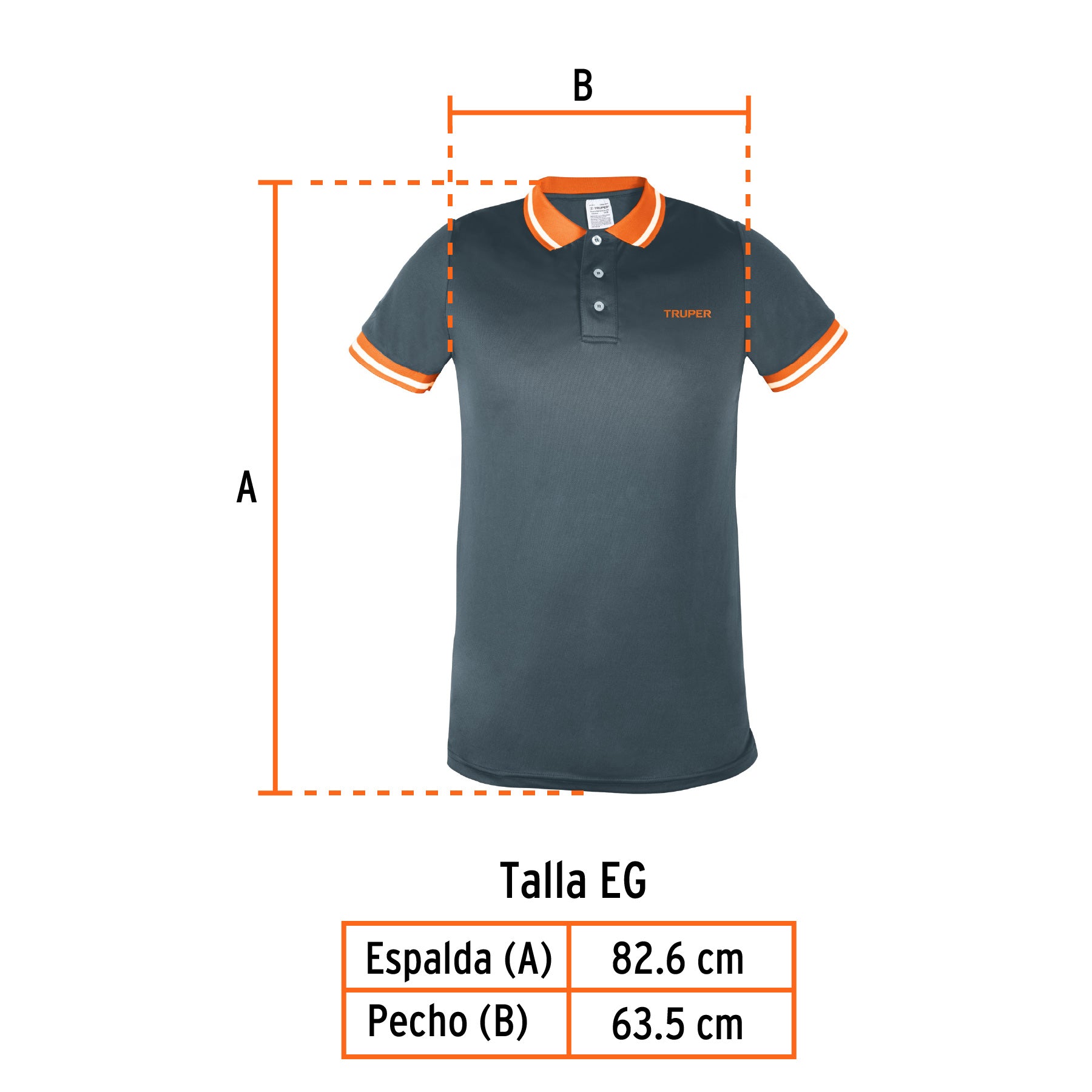 Playera polo performance para hombre, gris, EG, TRUPER