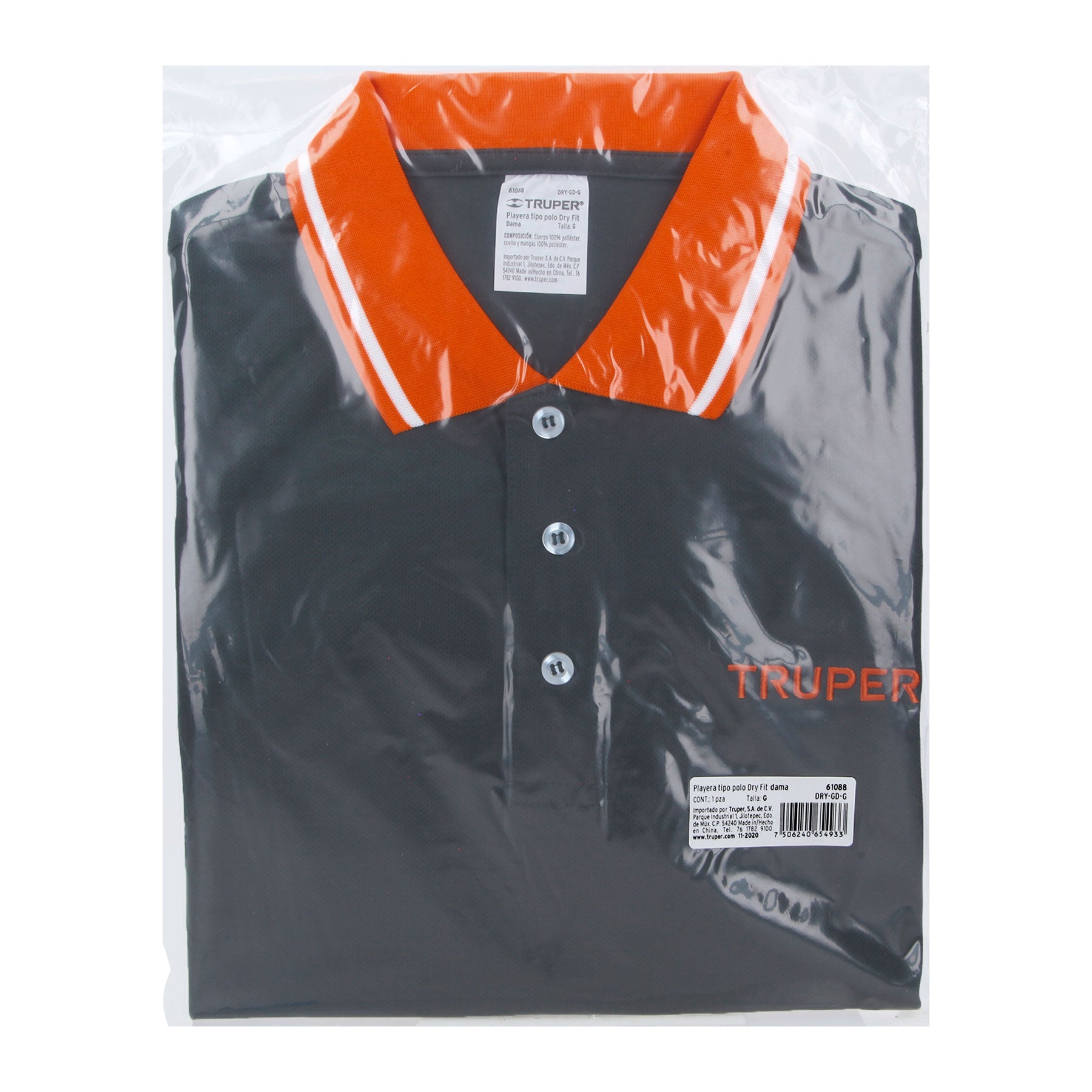 Playera polo performance para mujer, gris, G, TRUPER