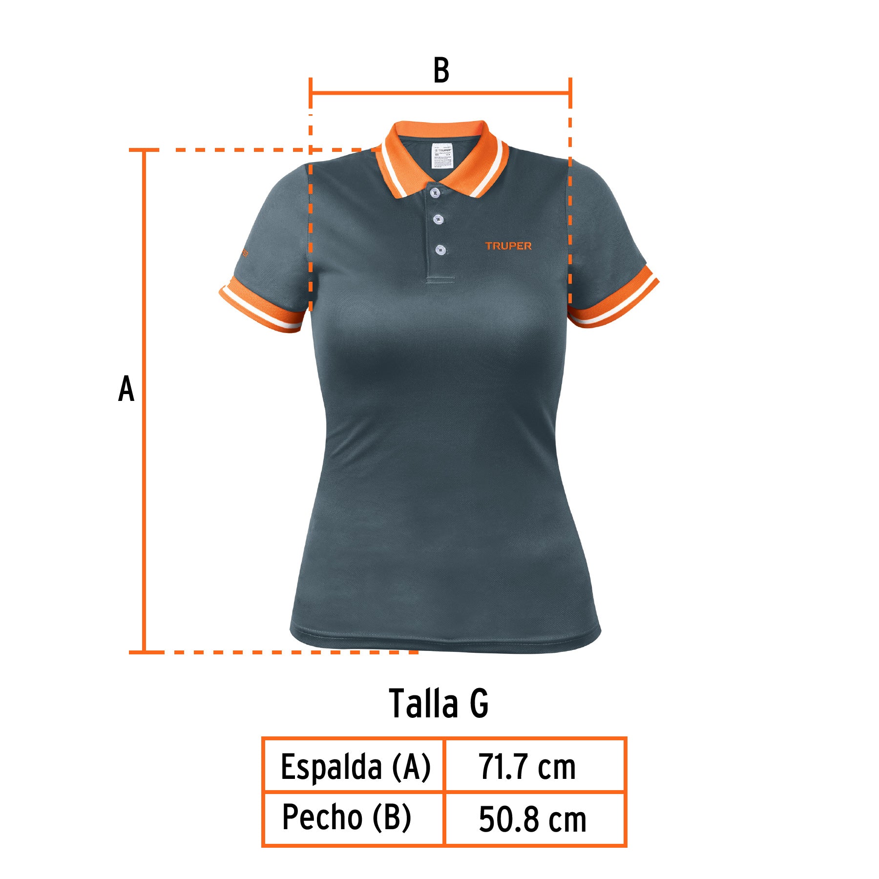 Playera polo performance para mujer, gris, G, TRUPER