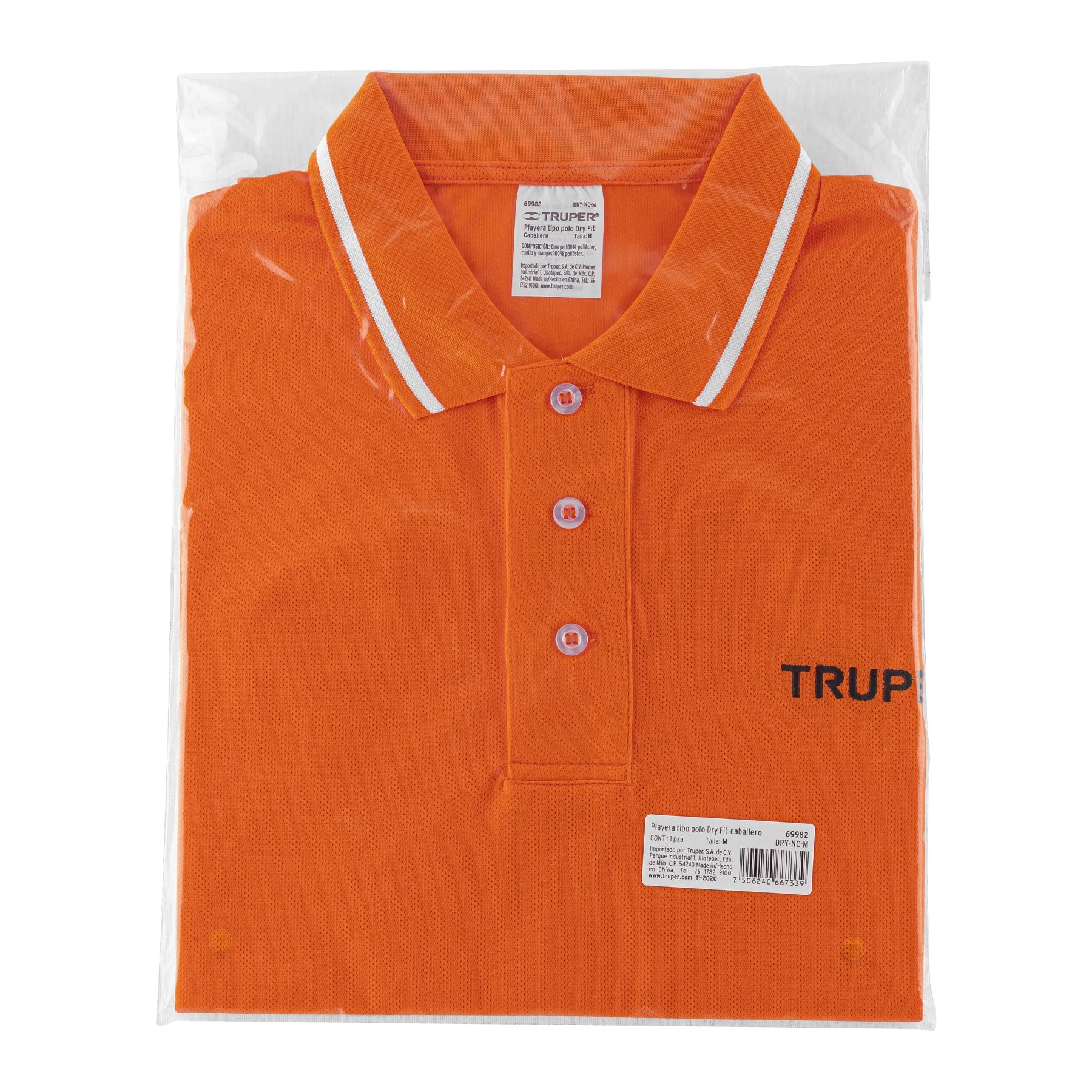 Playera polo performance para hombre, naranja, M, TRUPER