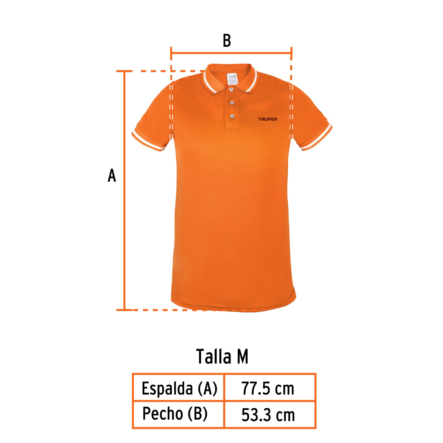 Playera polo performance para hombre, naranja, M, TRUPER
